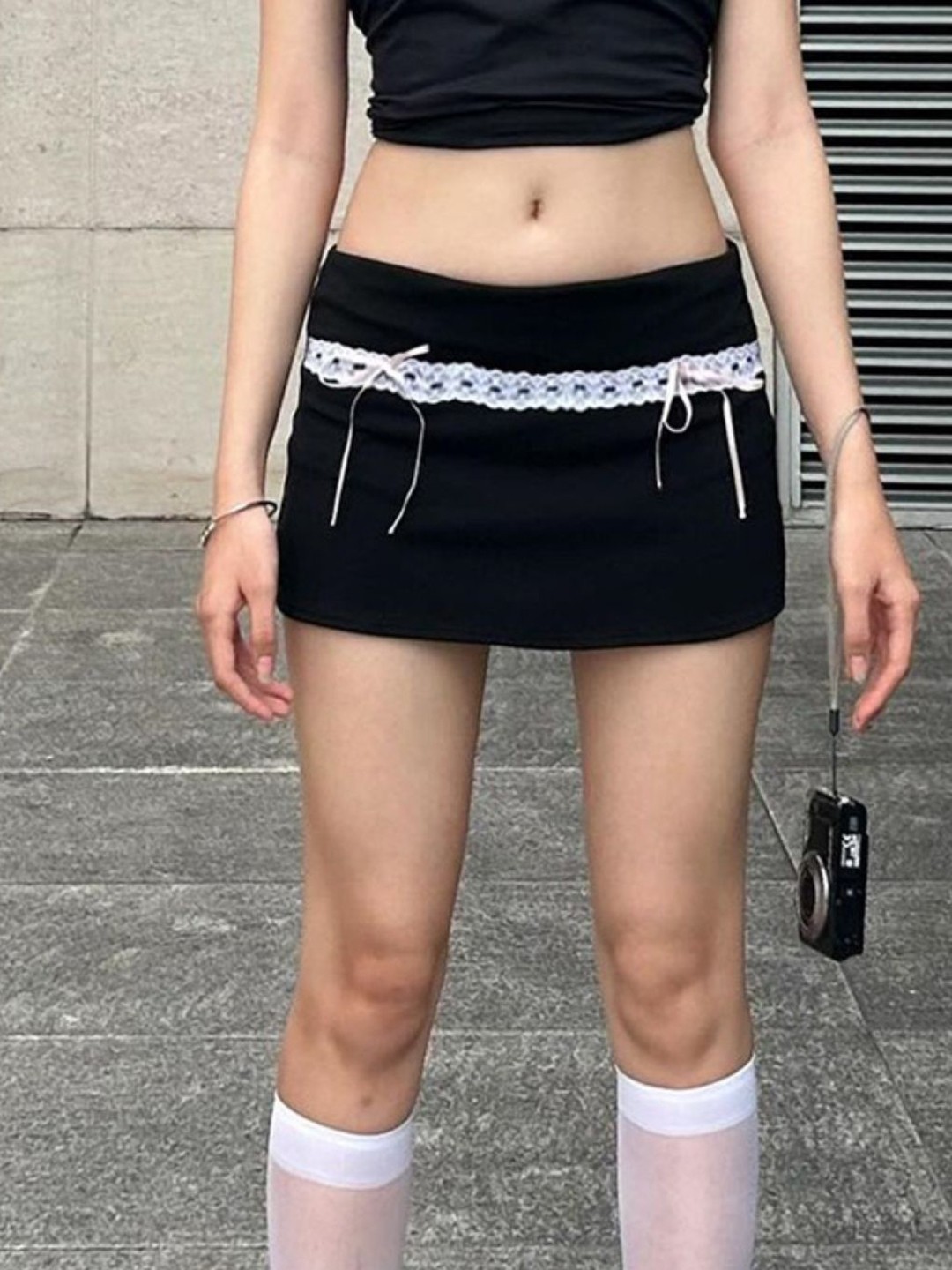 

KPOP Women Straight Mini Skirt, Black