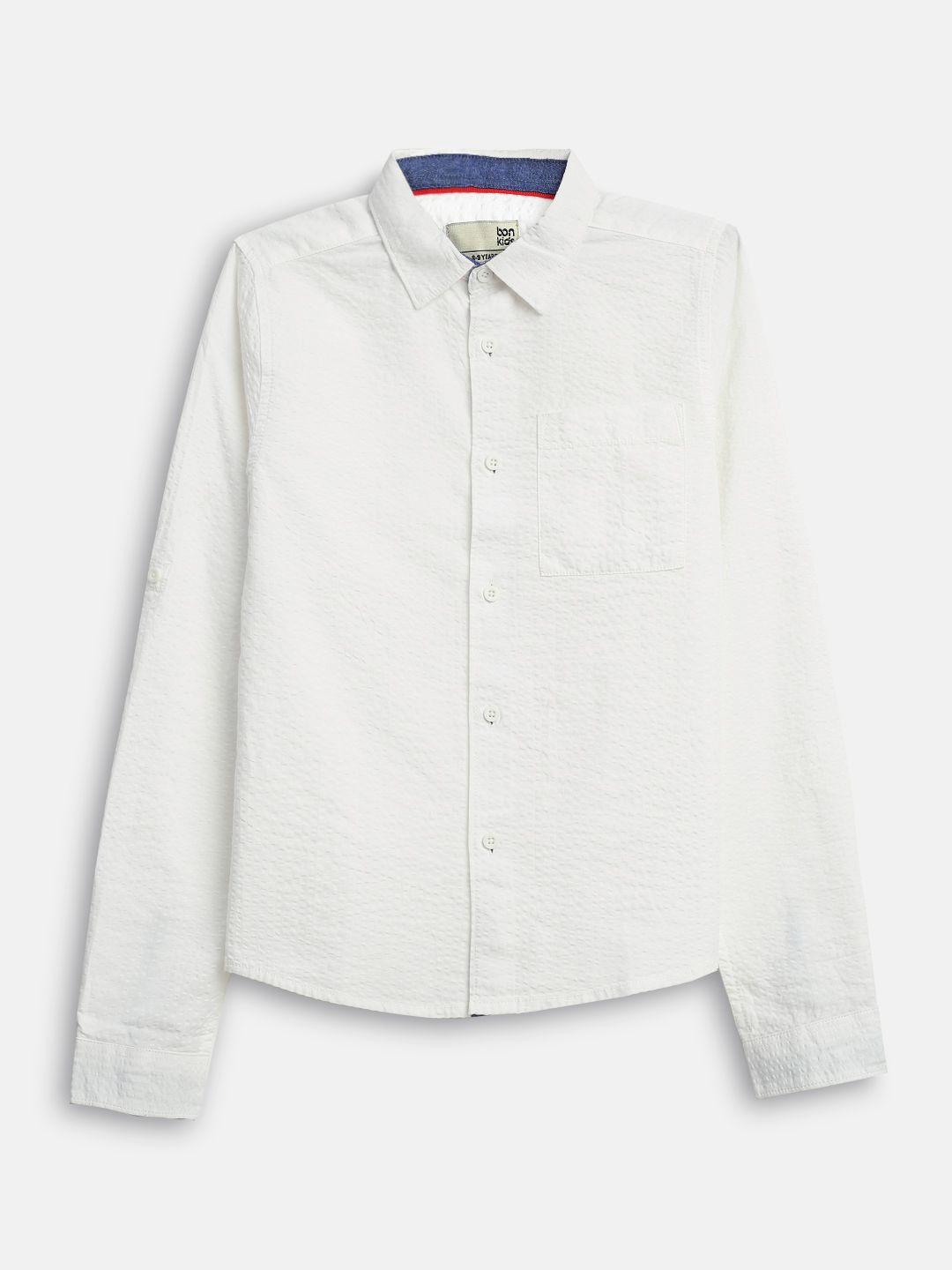 

BONKIDS Boys Opaque Casual Shirt, White