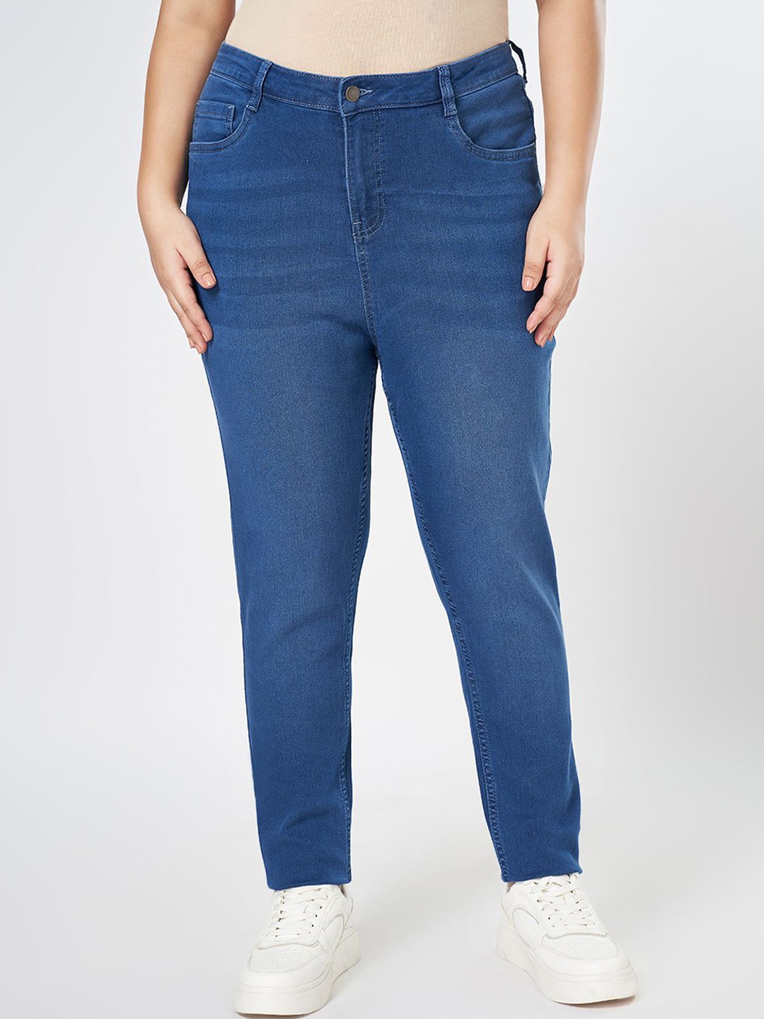 

Honey Curvytude by Pantaloons Women Skinny Fit Light Fade Jeans, Blue