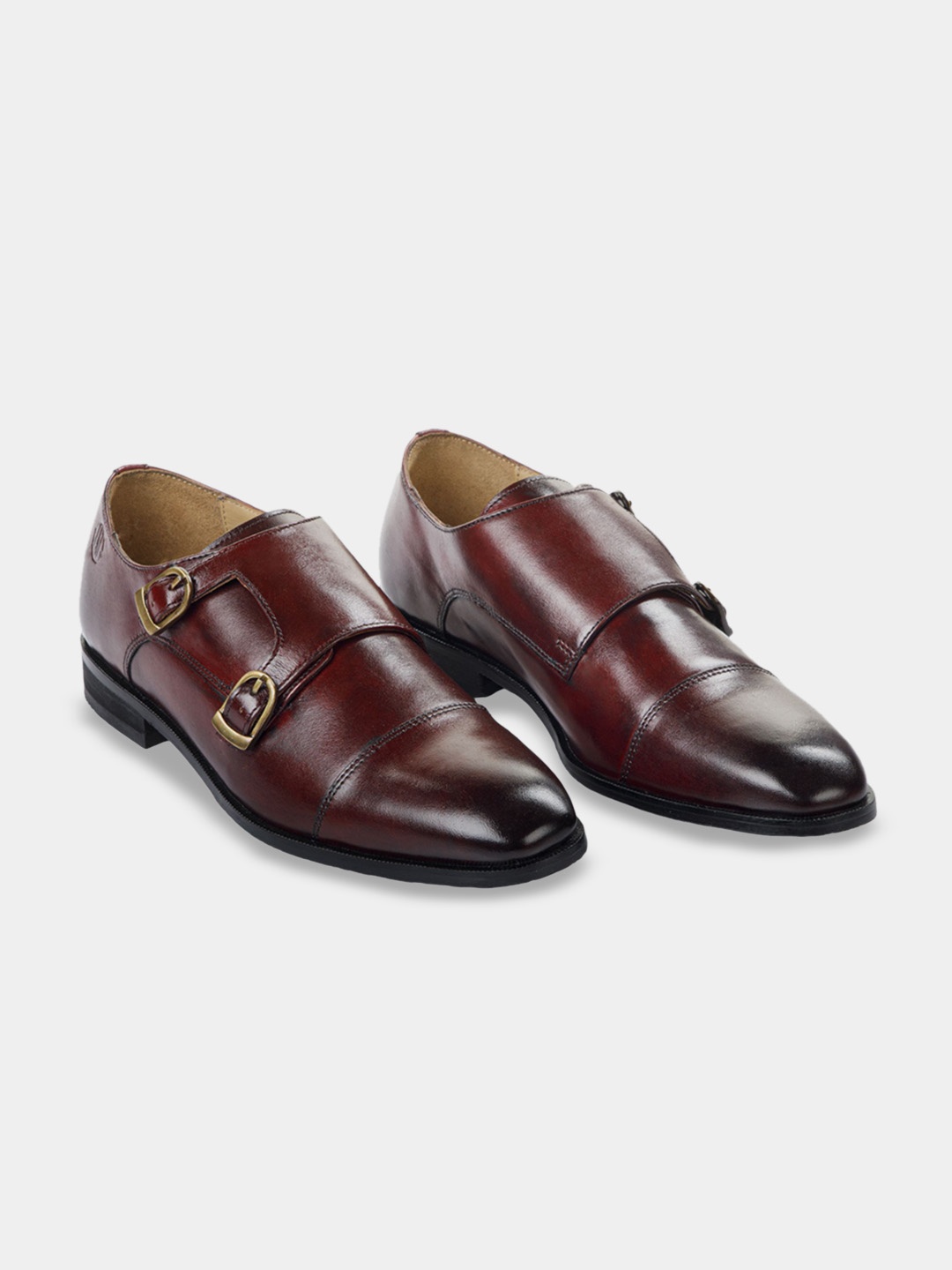 

LA MARCA Men Formal Monk Shoes, Burgundy