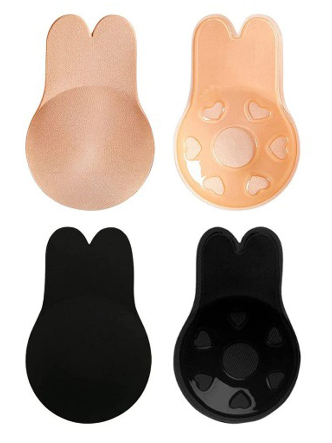 

Xivir Women Set of 2 Padded Reusable Nipple Covers Stick-On Lingerie Accessories, Black