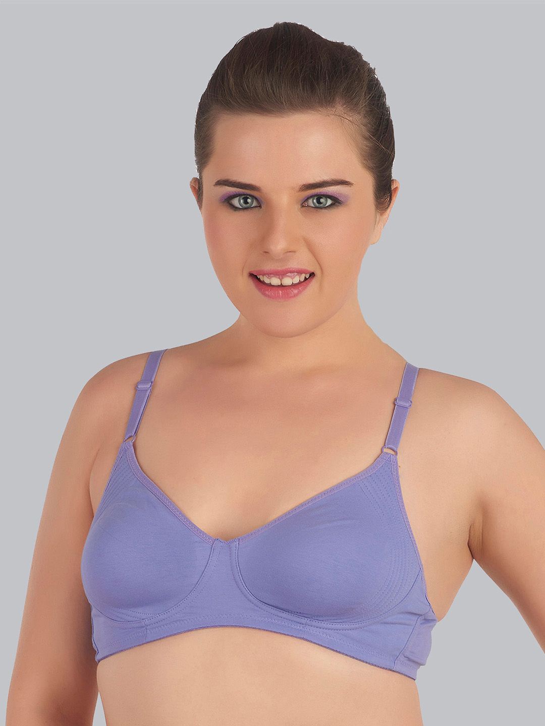 

Soie Women Cotton All Day Comfort Full Coverage Non-Wired Non Padded T-shirt Bra, Purple