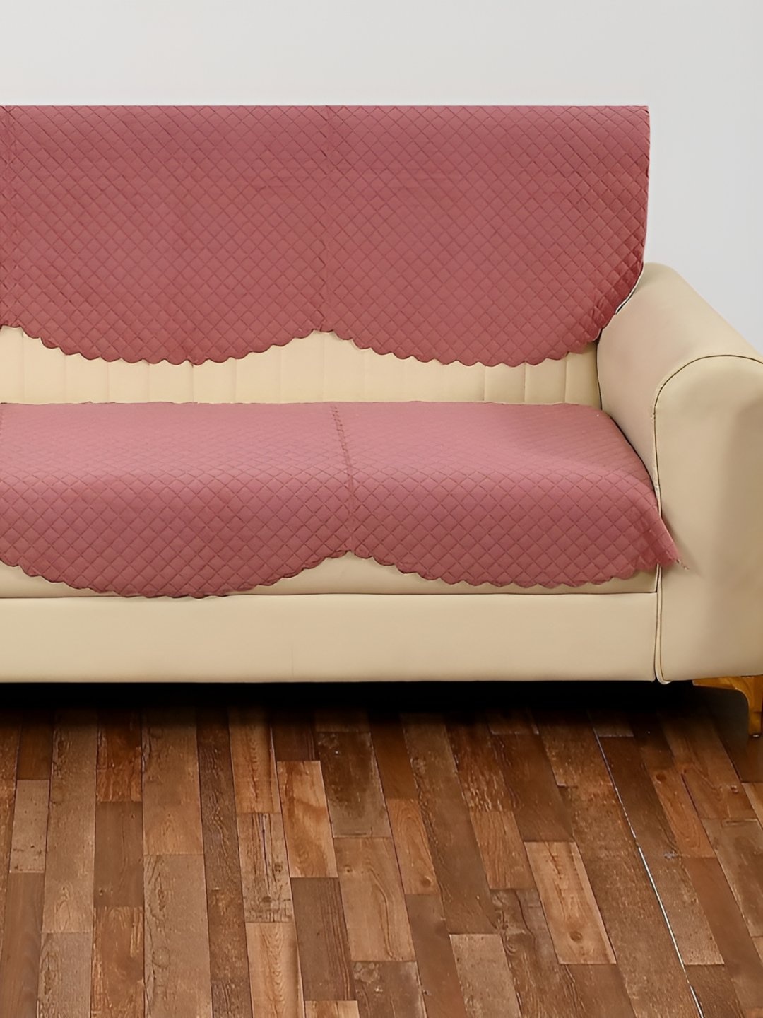 

Bajo's Pink 2 Pieces Velvet Sofa Cover