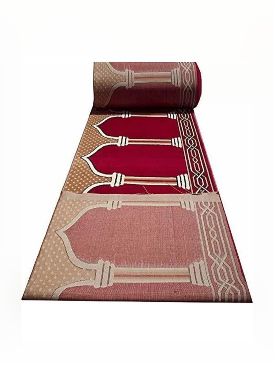 

Samjeeda Handloom carpets Black Geometric Anti-Skid Carpet, Red