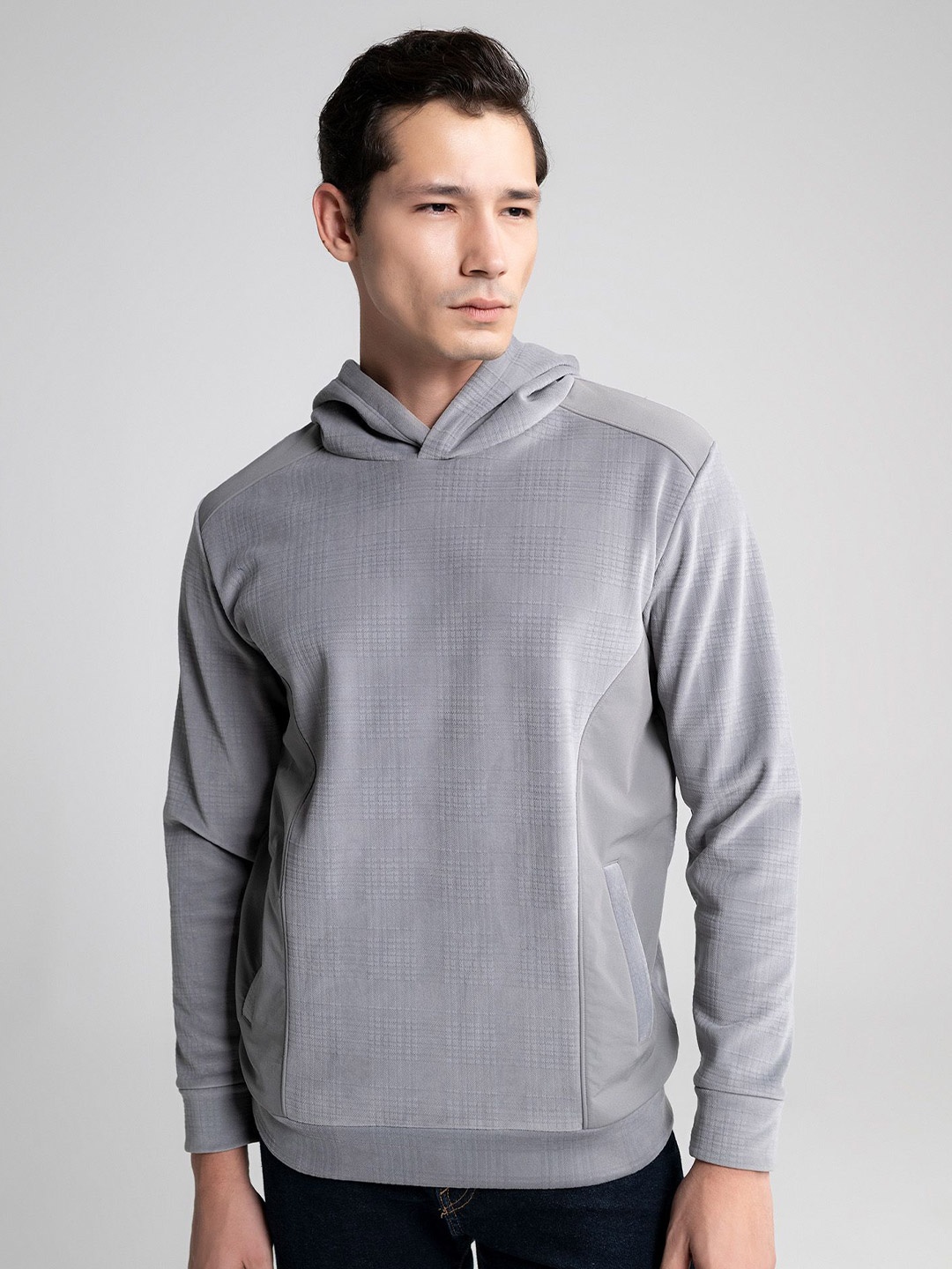 

EDRIO Men Hooded Sweatshirt, Grey