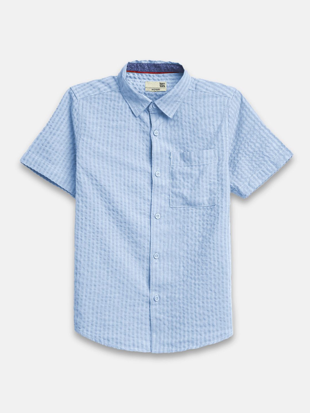 

BONKIDS Boys Opaque Checked Casual Shirt, Blue