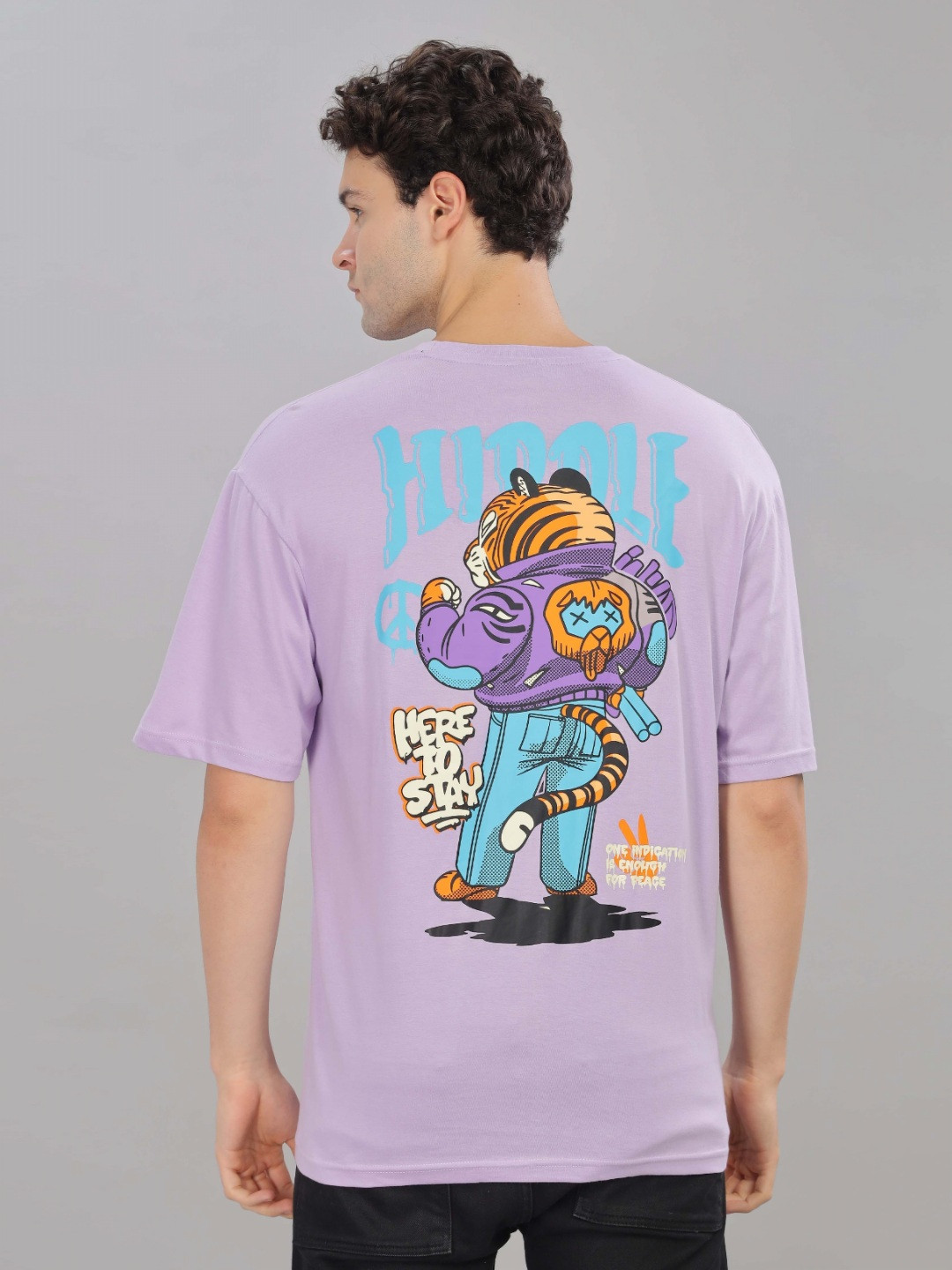 

TOMHIDDLE Men Printed Raw Edge T-shirt, Violet