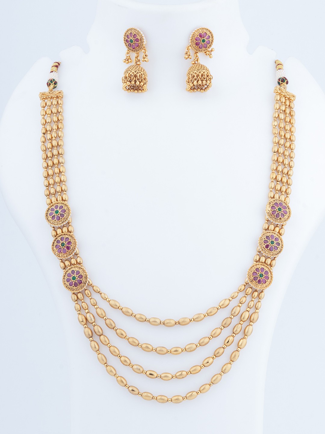 

Vivinia by Vidhi Gold-Plated Kundan Stone Studded Layered Jewellery Set