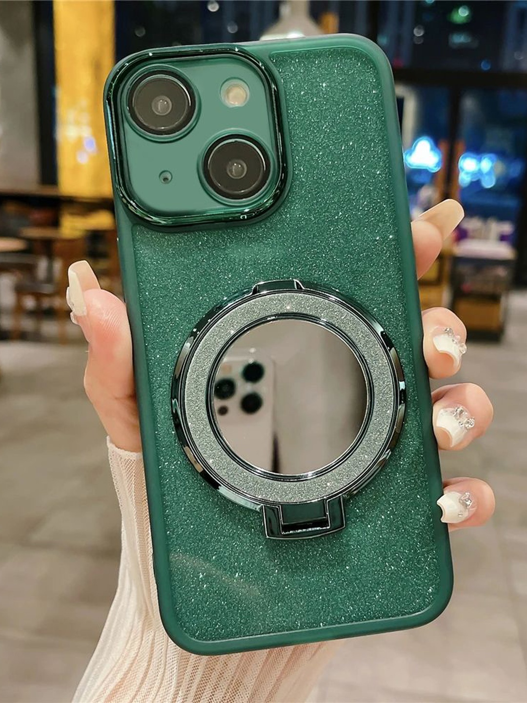 

Luxury Kase Solid Printed iPhone 14 Back Case Mobile Accessories, Green
