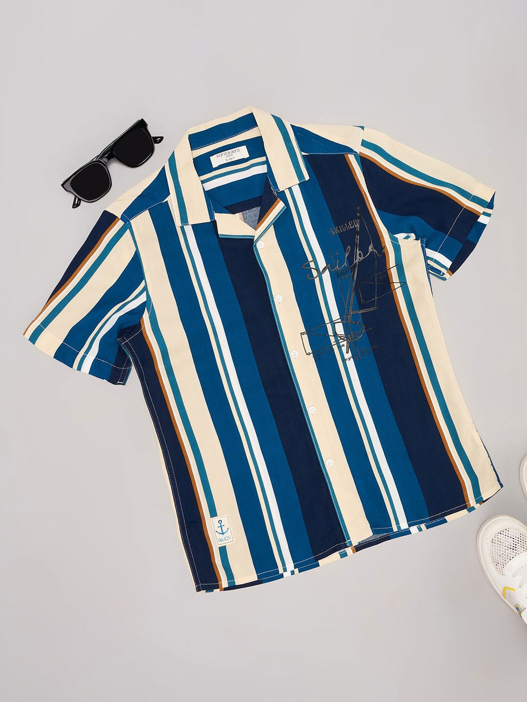 

Pantaloons Junior Boys Multi Stripes Opaque Casual Shirt