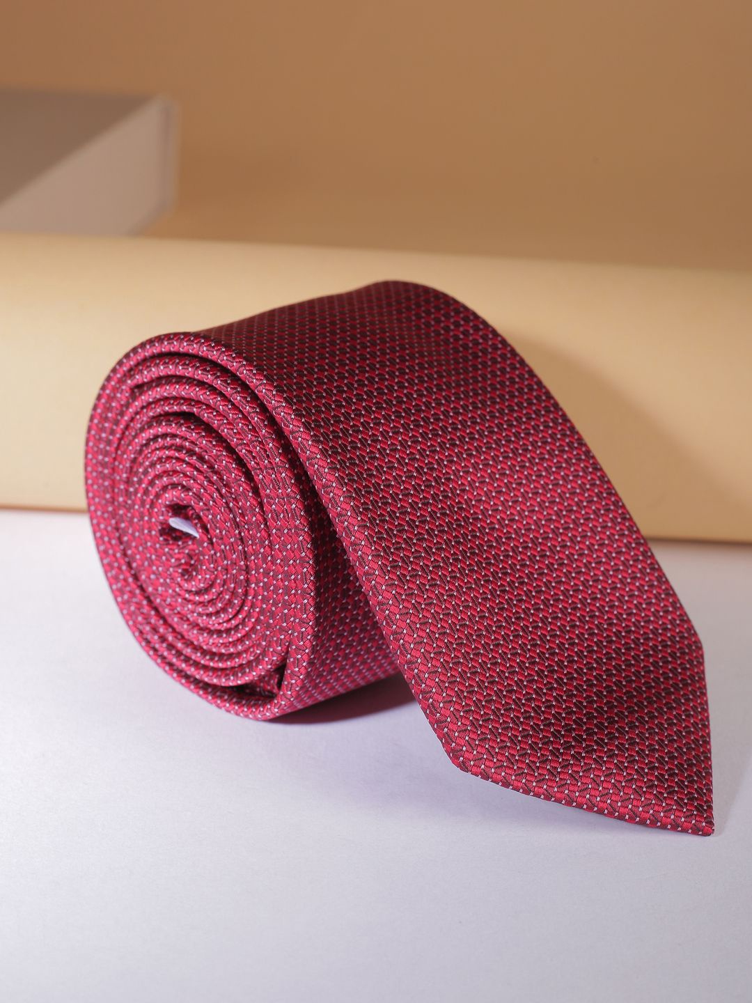 

Allen Solly Men Embroidered Broad Tie, Maroon