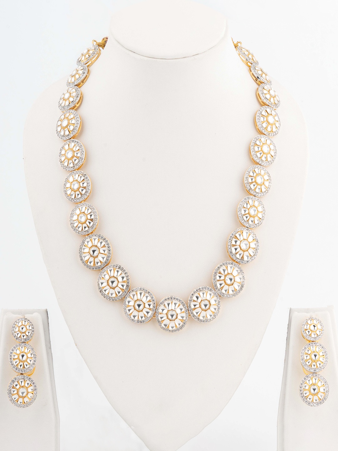 

Vivinia by Vidhi Gold-Plated CZ Studded Jewellery Set