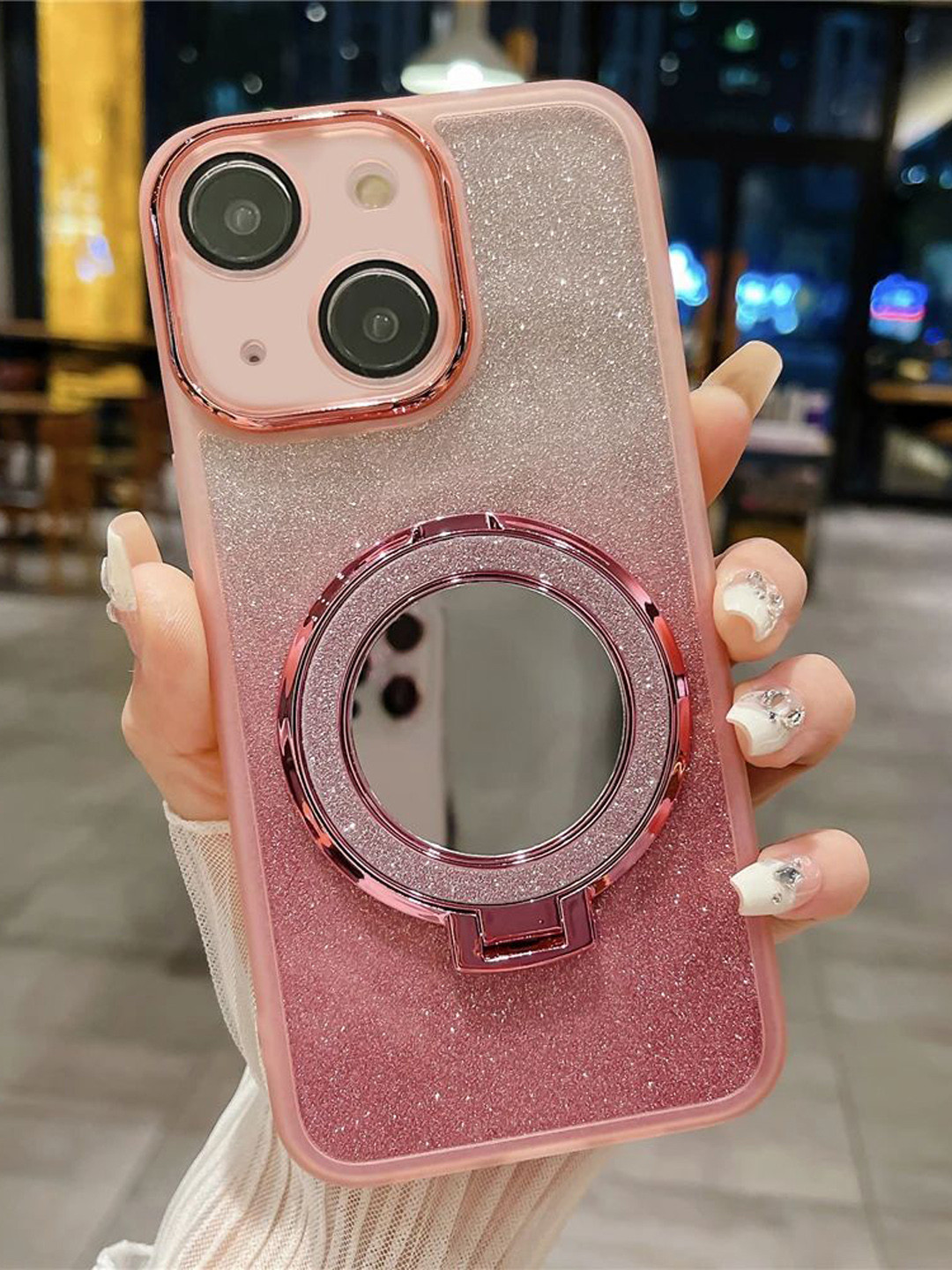 

Luxury Kase Solid Printed iPhone 13 Back Case Mobile Accessories, Pink