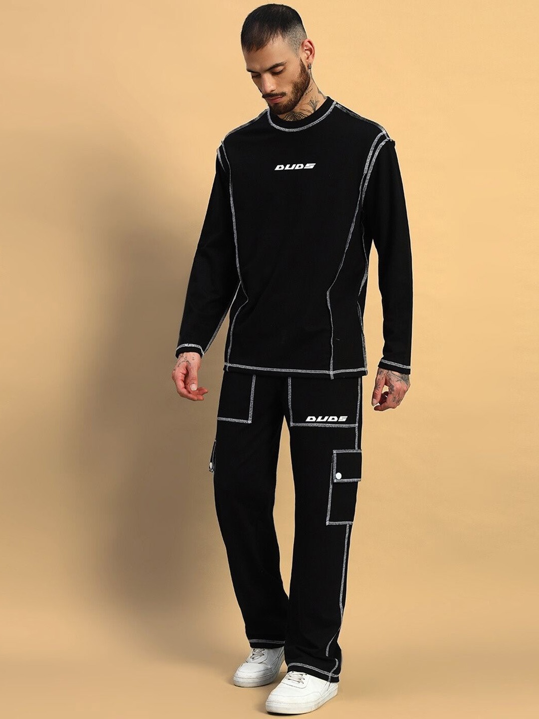 

WEARDUDS Sweatshirt With Trousers Co-Ords, Black