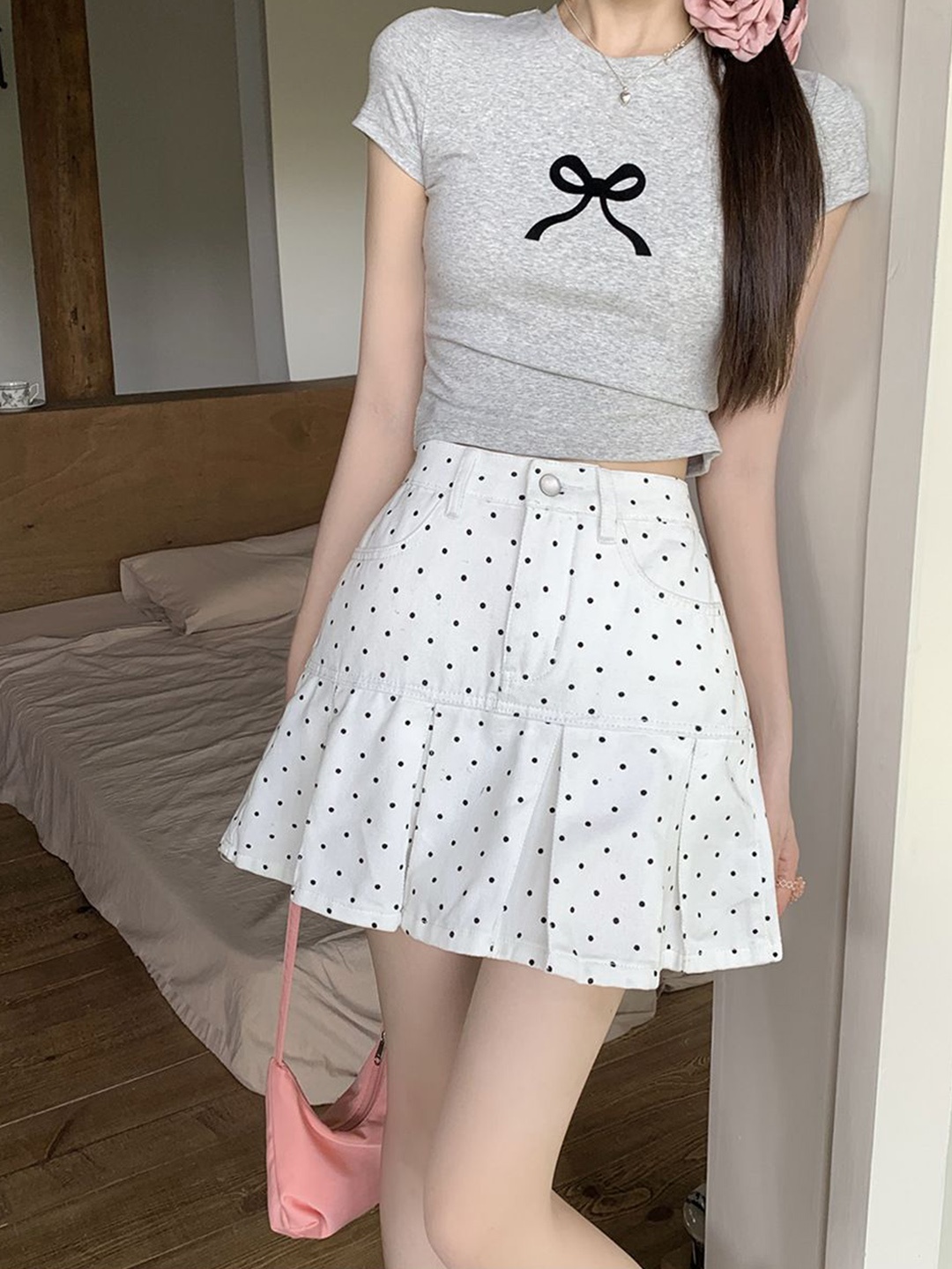 

StyleCast Women Printed A-Line Mini Skirt, White