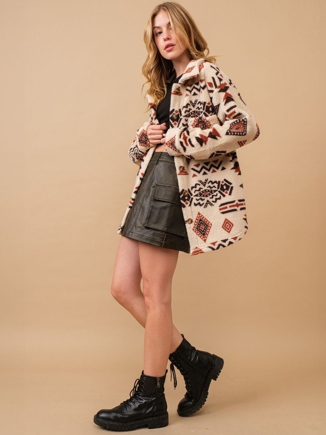 

HERE&NOW Women Open Front Jacket, Khaki