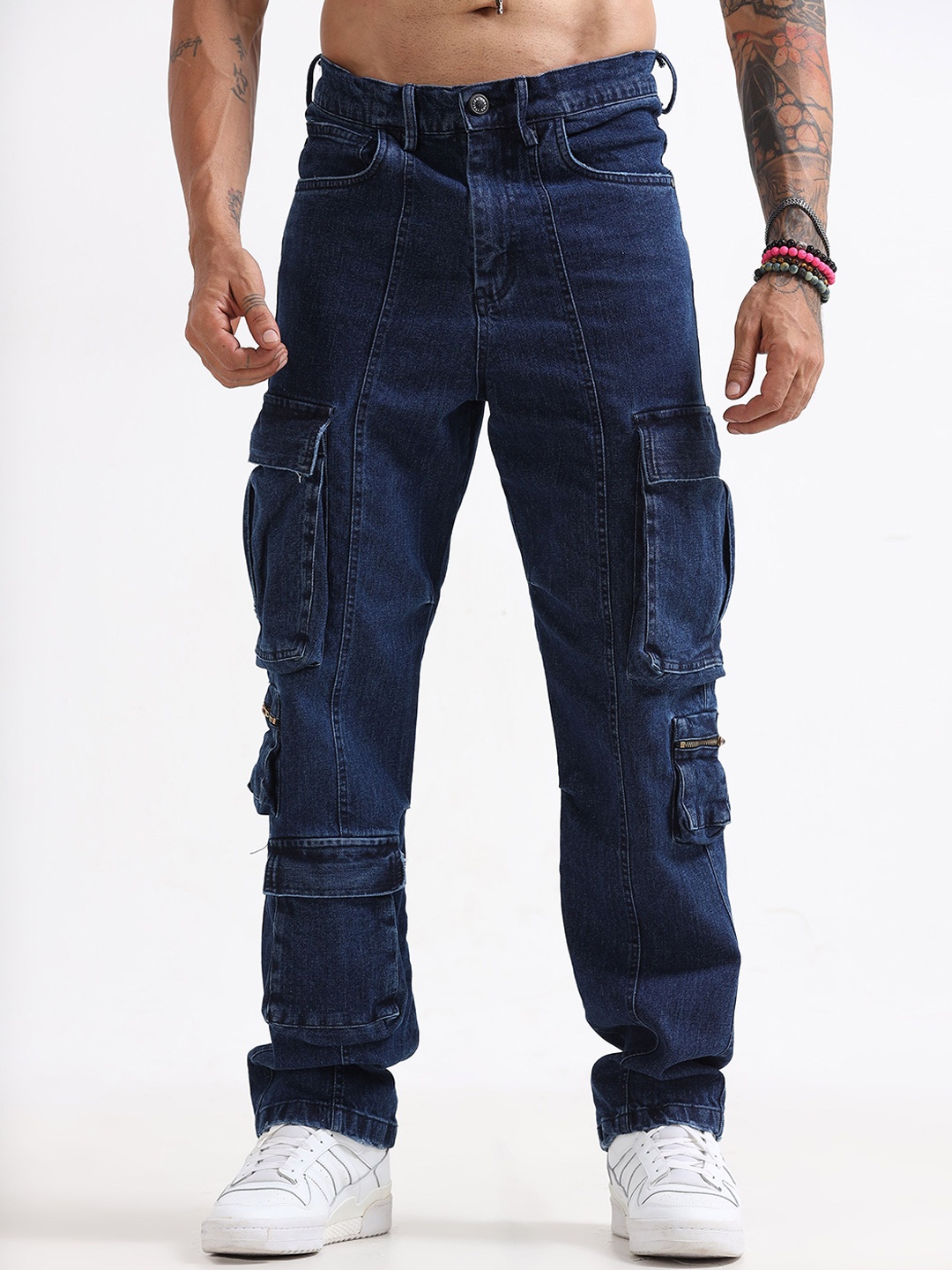 

Italian Colony Men's Urban Utility Relaxed Fit Denim Cargo, Blue
