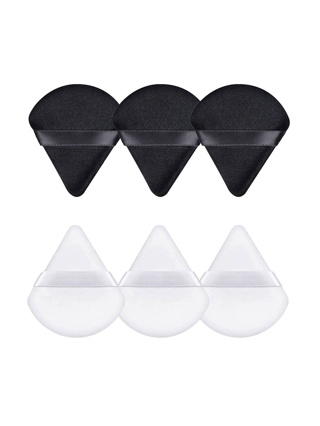 

Gleva Set Of 6 Triangle Soft Makeup Puff - Black - White