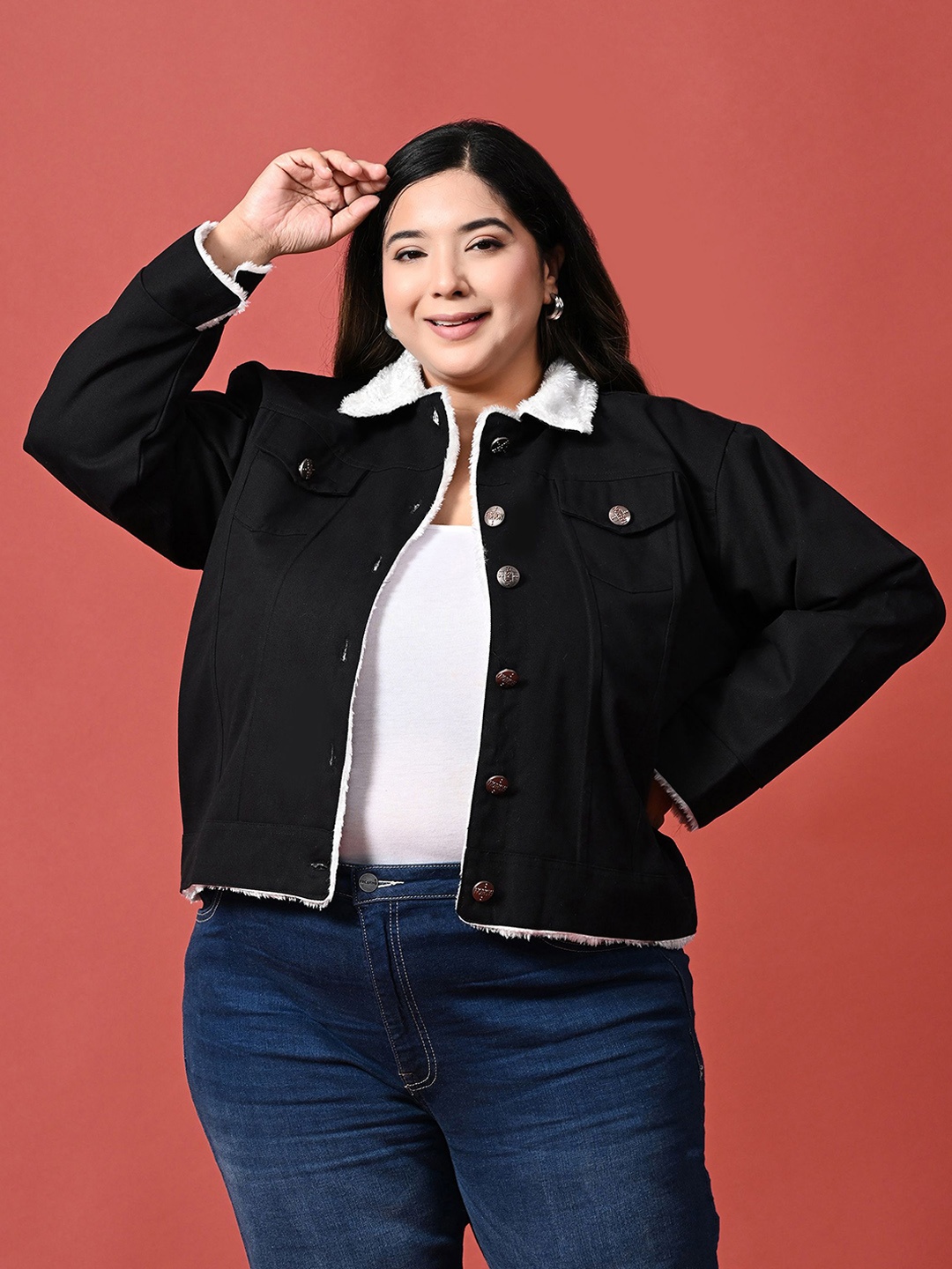 

Funday Fashion Women Denim Jacket, Black