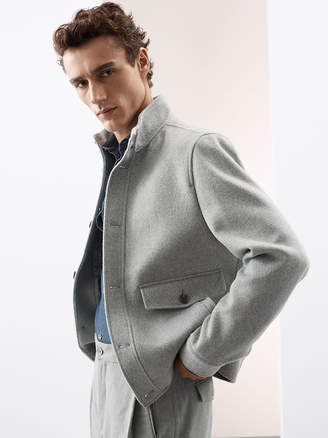 

Marks & Spencer Men Long Sleeved Jacket, Grey