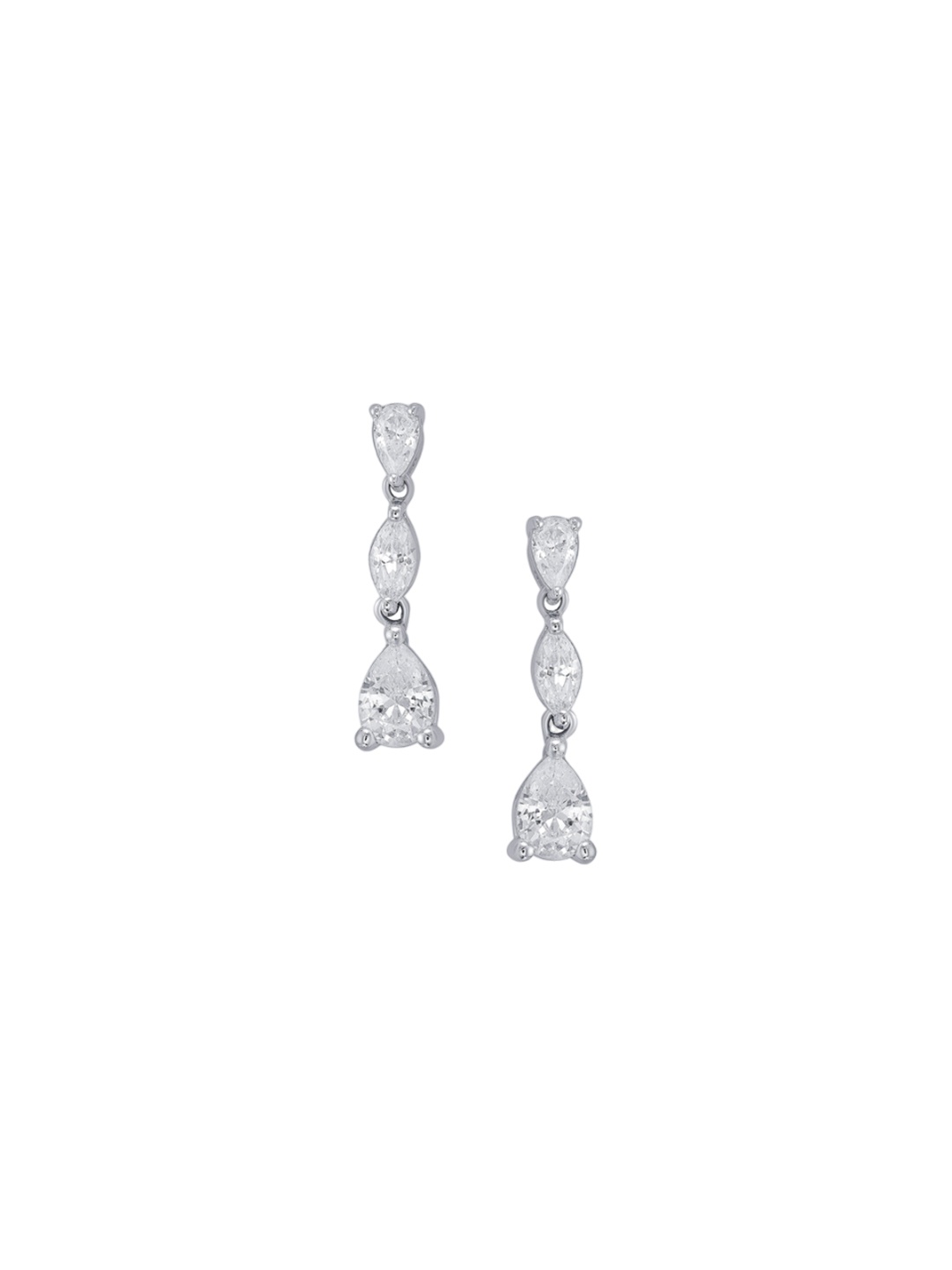 

Nipura 925 Sterling Silver Contemporary Drop Earrings, White