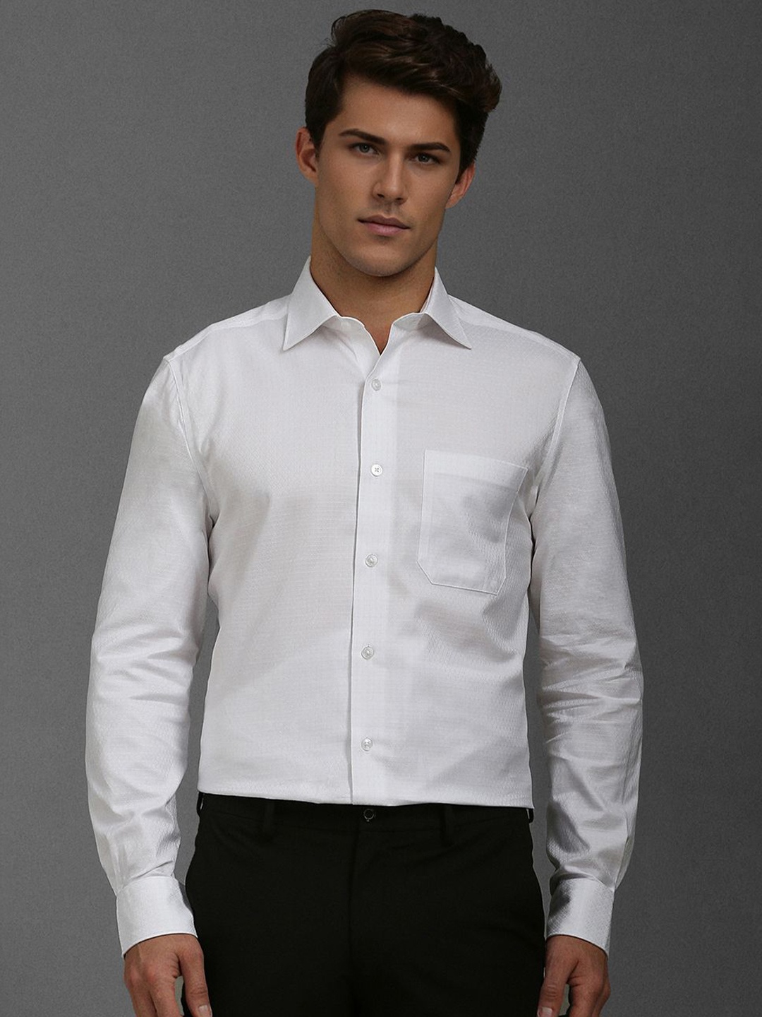 

Louis Philippe Men Classic Opaque Formal Shirt, White