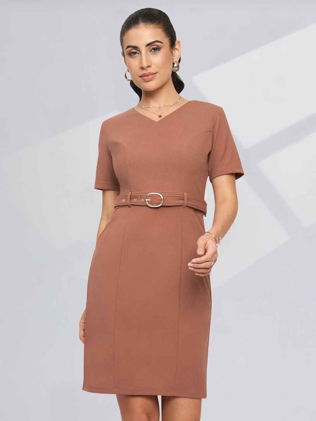 

Martini Women V-Neck Sheath Dress, Pink