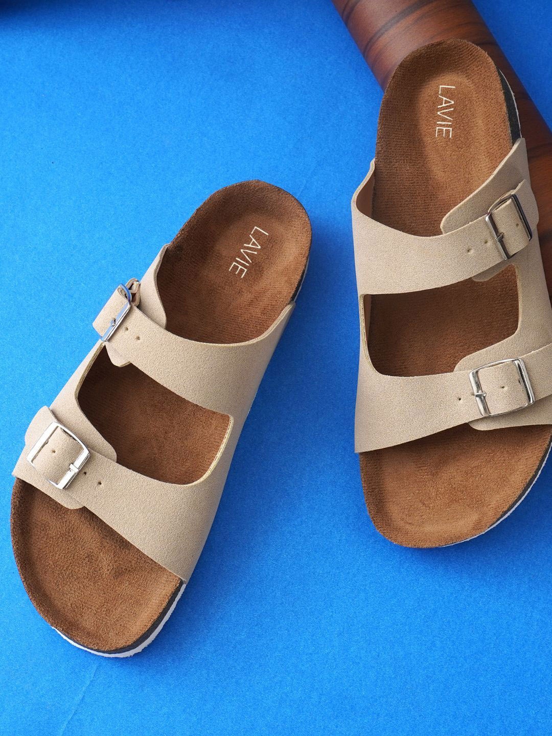 

Lavie Women Open Toe Flats with Buckles, Beige