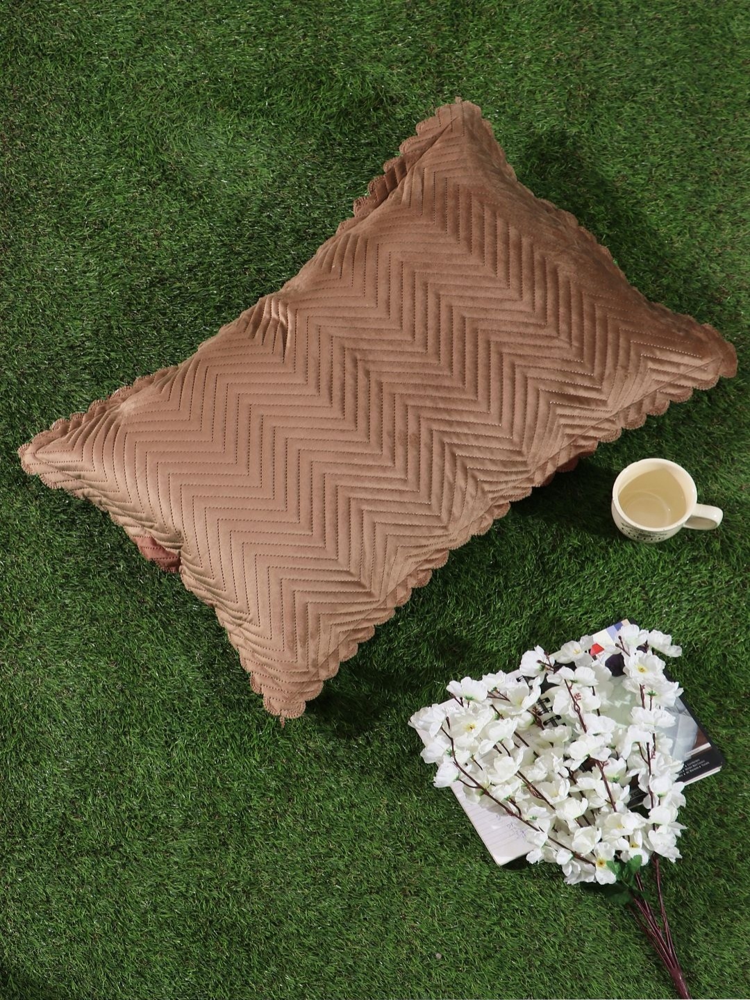 

HOSTA HOMES Brown Velvet Rectangle Pillow Cover