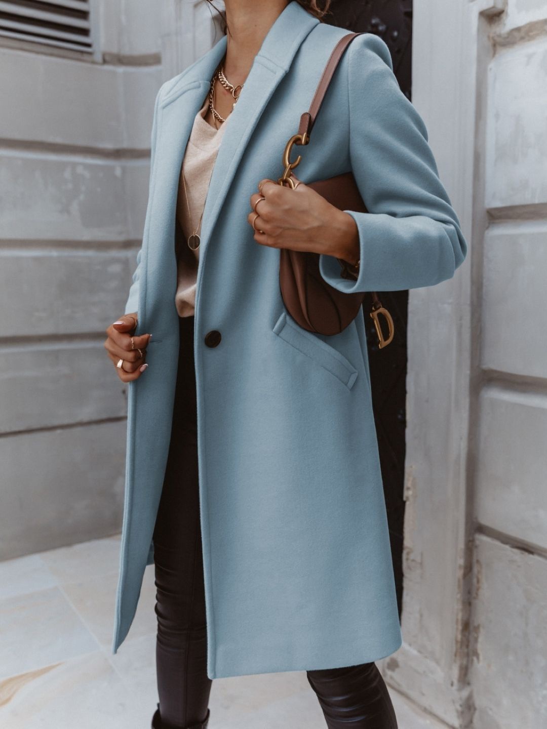 

StyleCast Women Longline Open Front Jacket, Blue