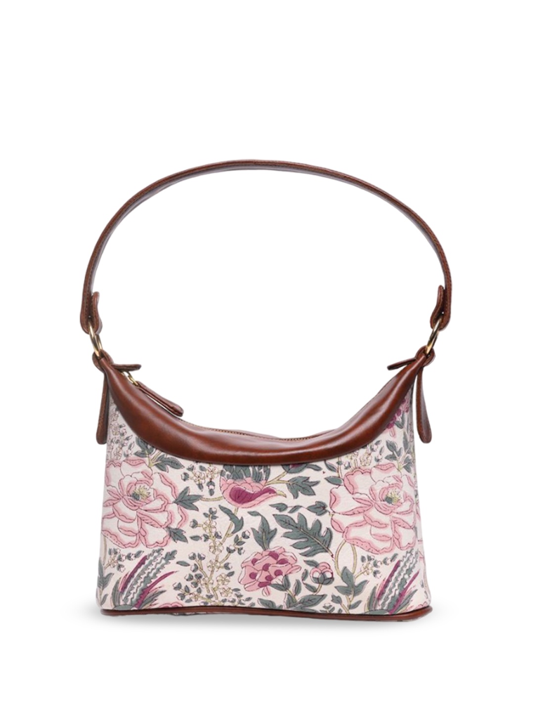 

Block N Style Floral Printed Structured Tote Bag, Grey