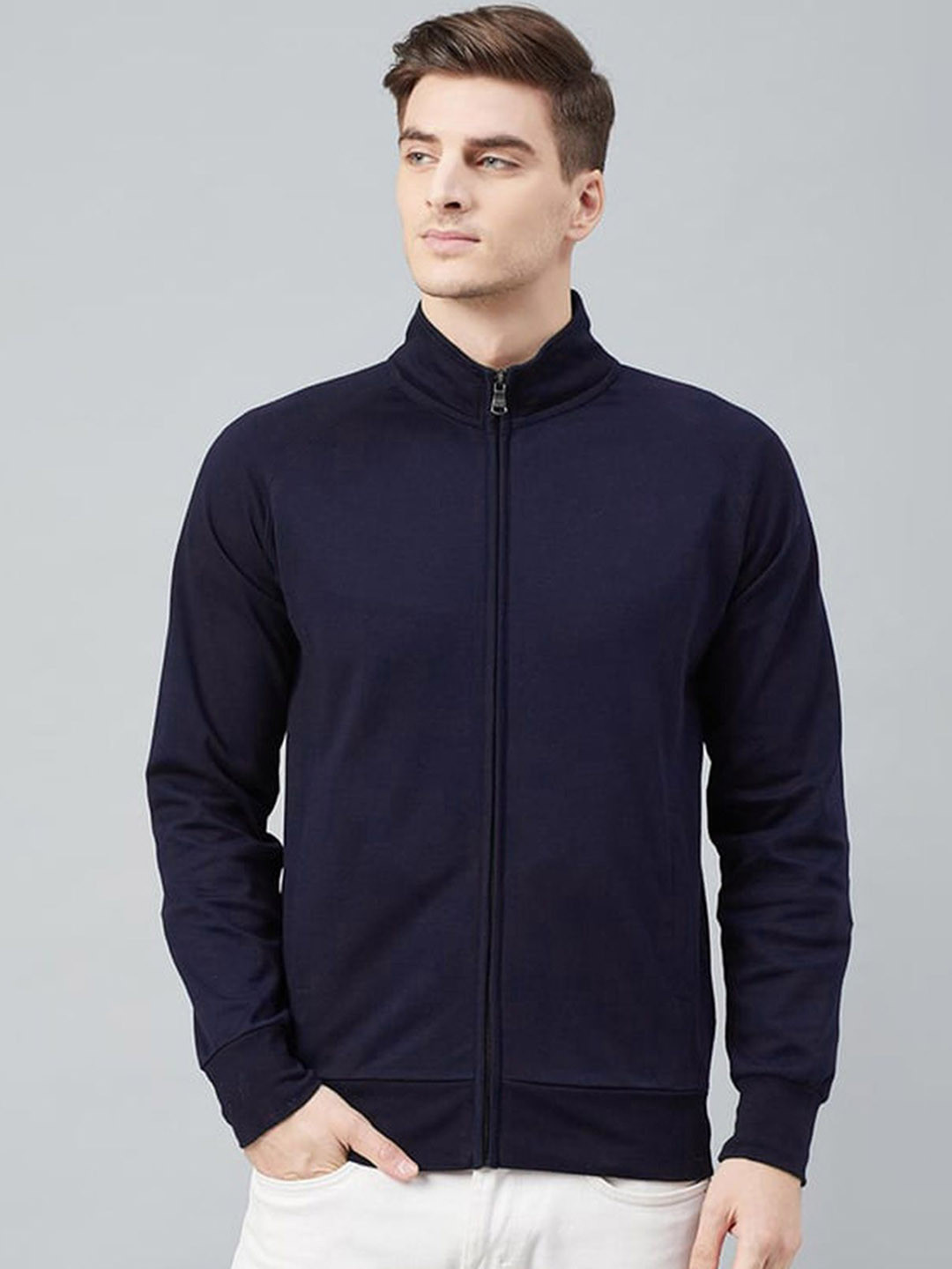 

AUSK Men Fleece Lightweight Sporty Jacket with Embroidered, Blue