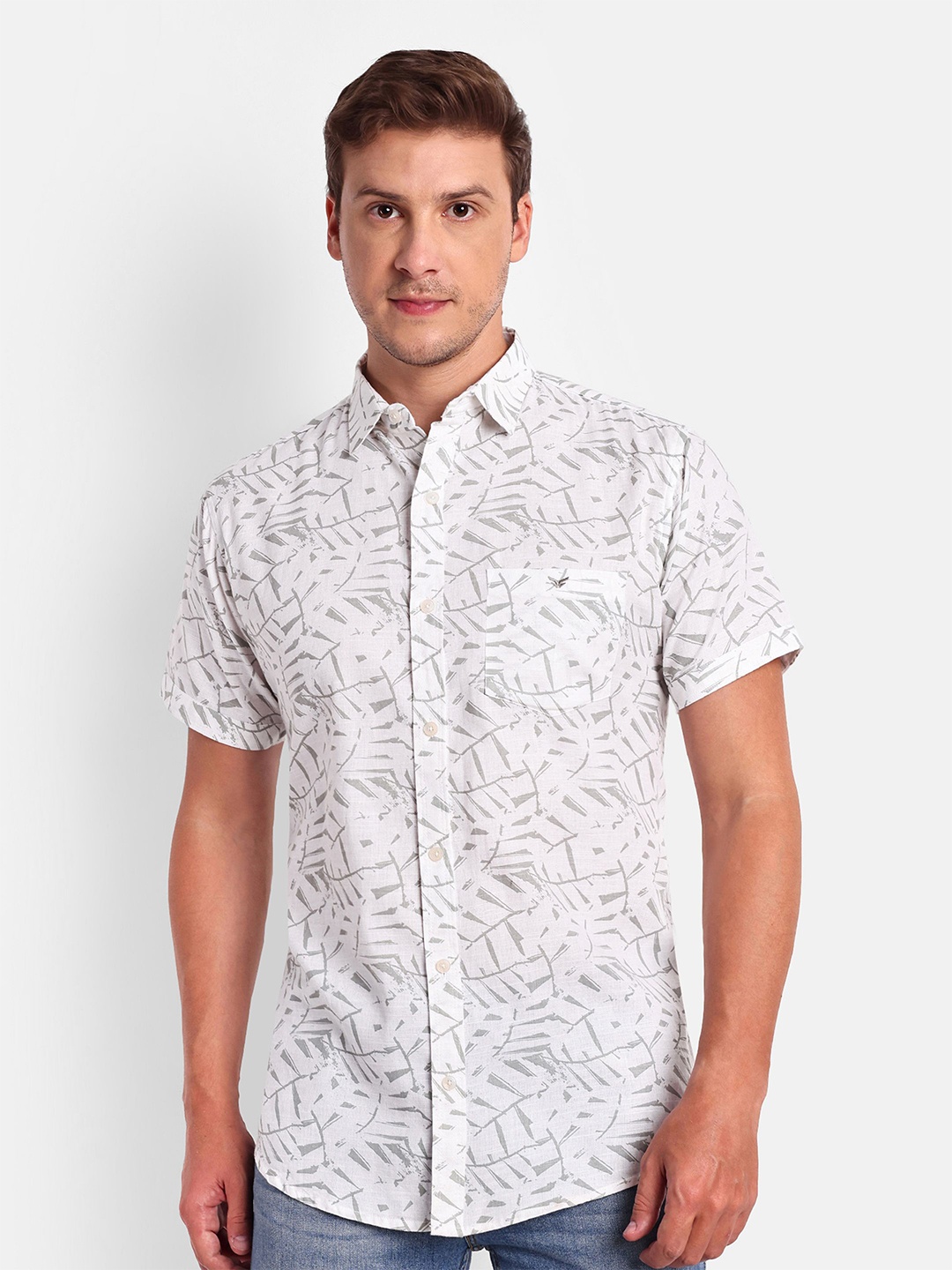 

SUI DHAGA Men Comfort Floral Opaque Printed Casual Shirt, Green