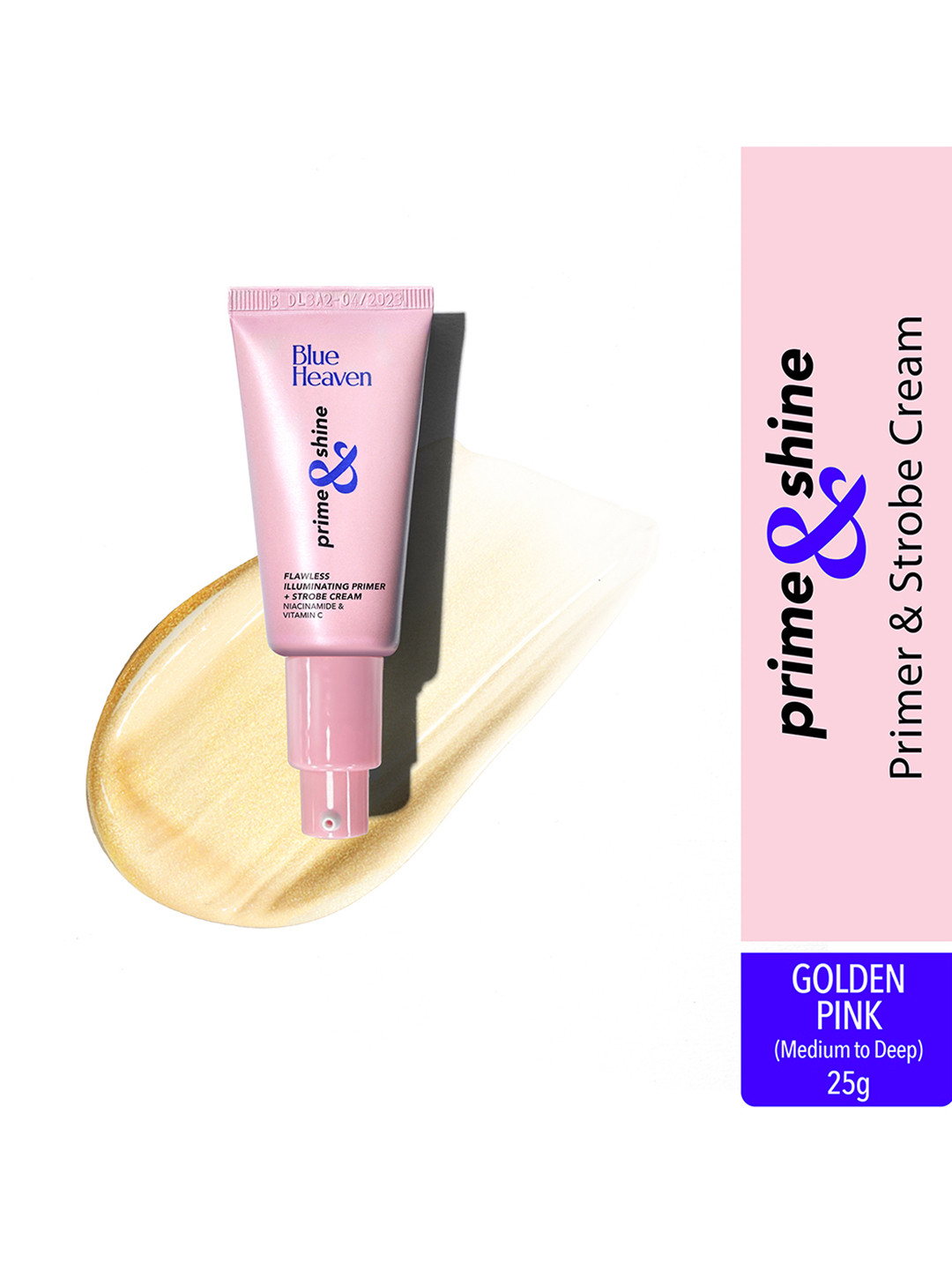 

Blue Heaven Prime & Shine Flawless Illuminating Primer + Strobe Cream 25g - Golden Pink