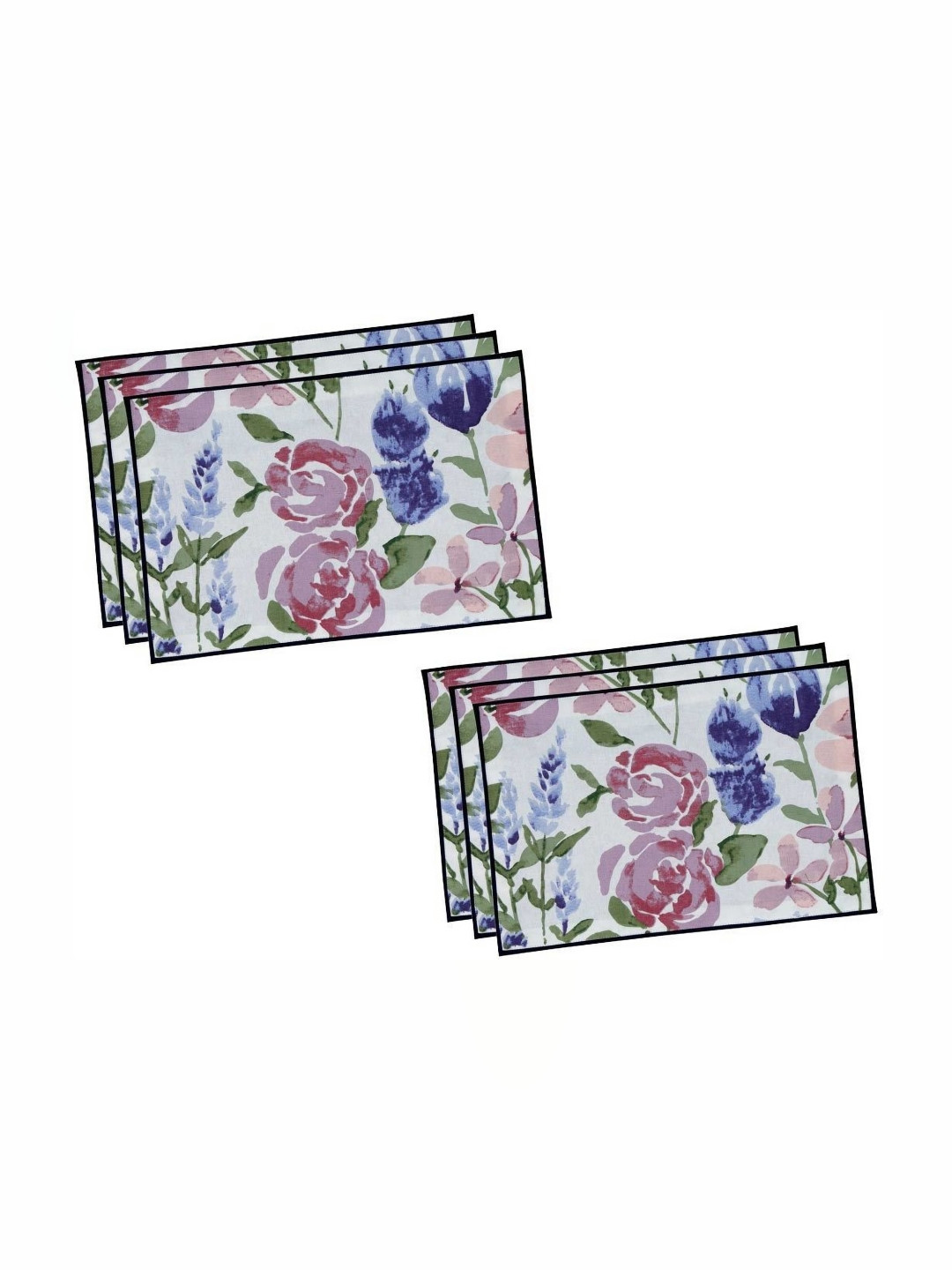 

BILBERRY Furnishing by preeti grover 6-Pcs Green & Blue Printed Cotton Table Placemats