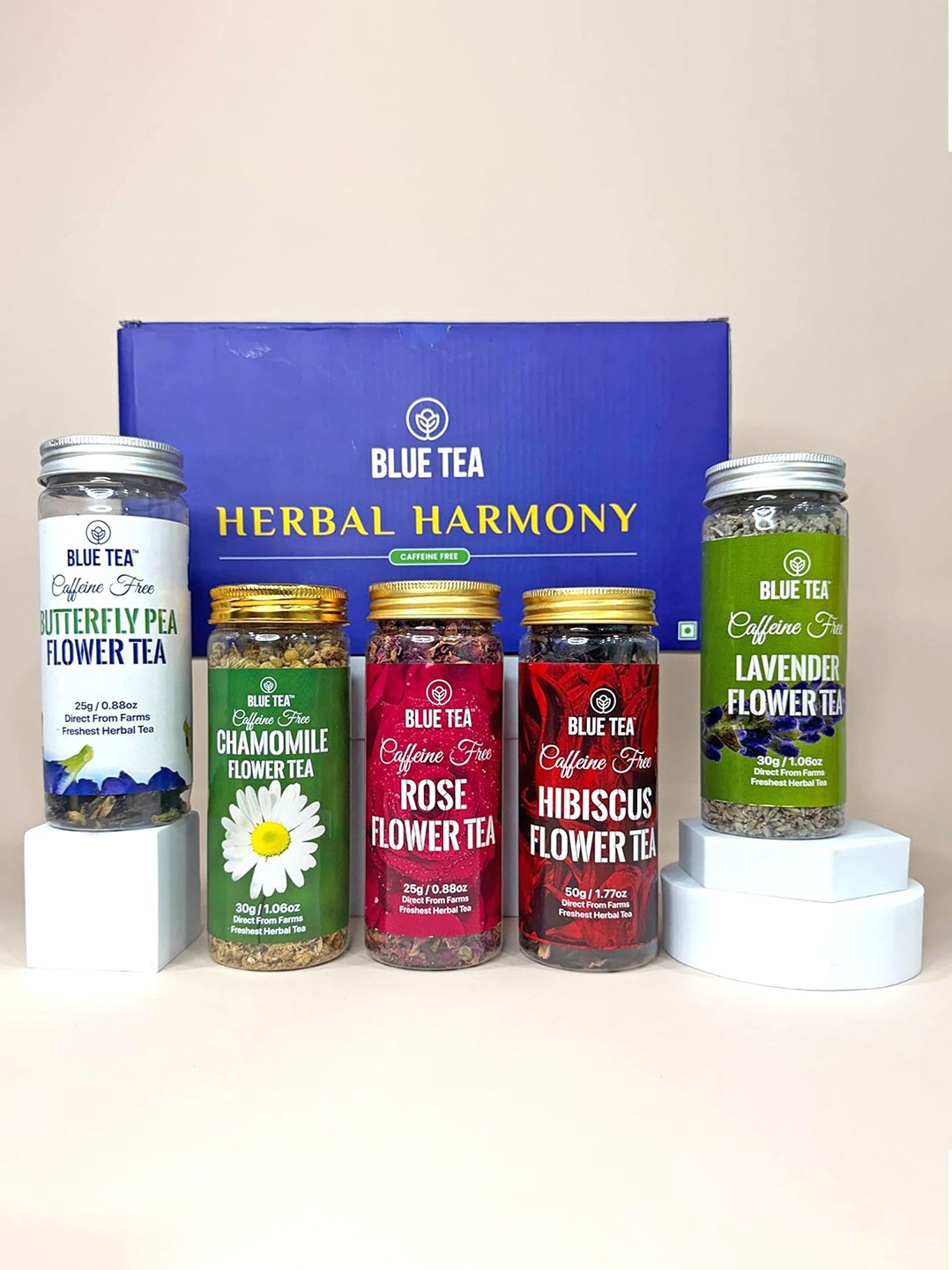 

BLUE TEA Set Of 5 Herbal Harmony Tea- 160 gm