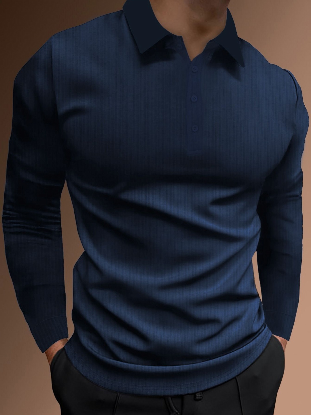 

StyleCast x Revolte Men Solid Polo Collar T-shirt, Navy blue