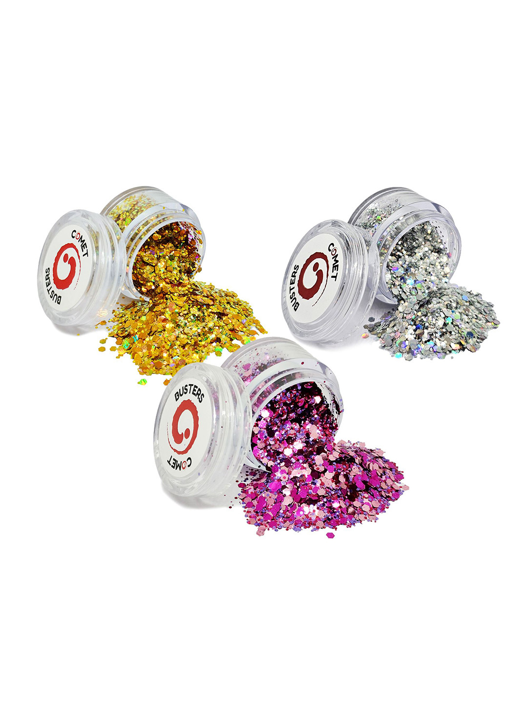 

Comet Busters Set Of 3 Body Shimmer Glitter Powder - 5 g Each - Multi, Pink