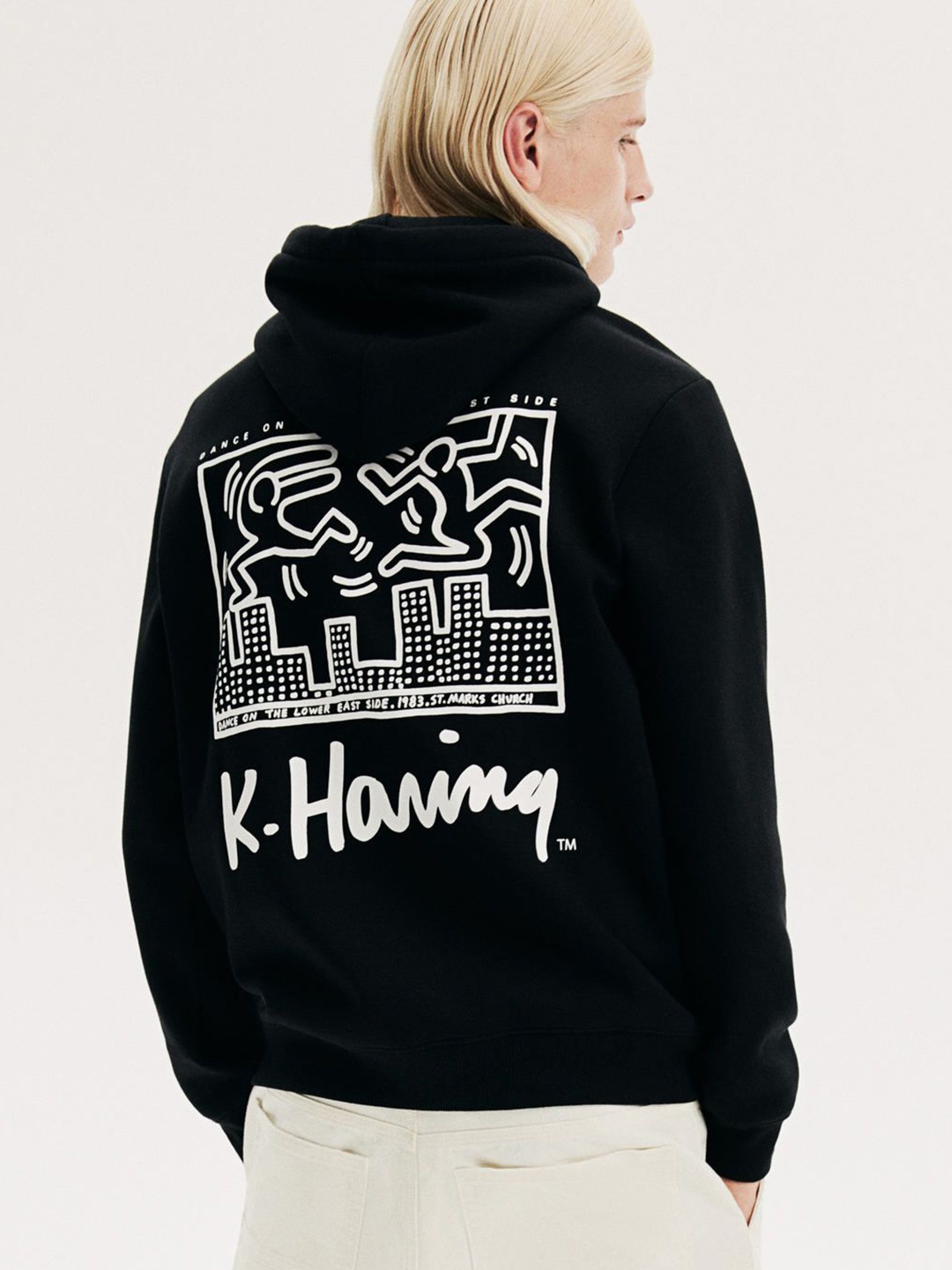 

H&M Printed Hoodie, Black