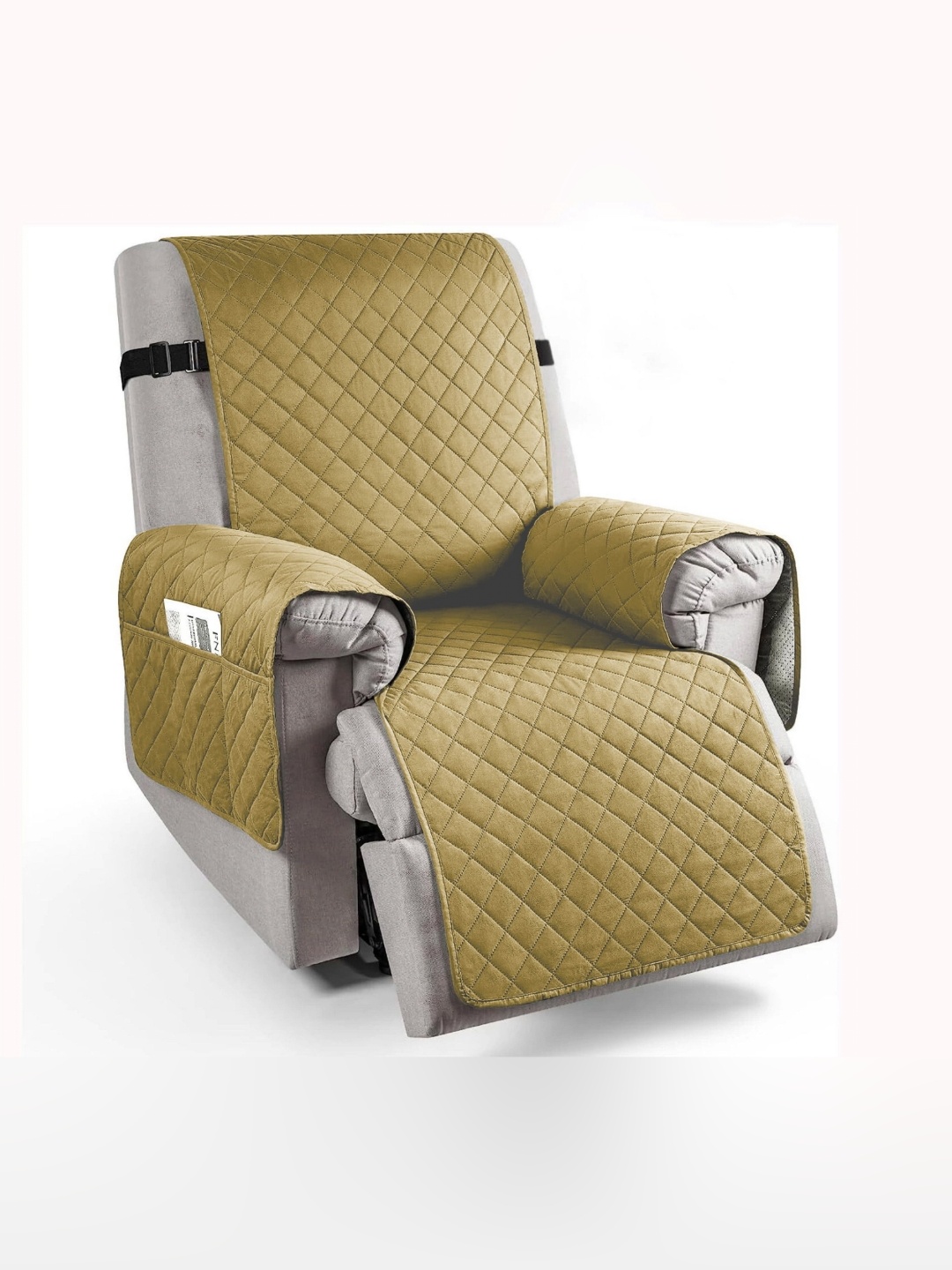 

Cortina Reversible Stretch Solid 1 Recliner Couch Covers Fitted Non Slip Slipcovers-Yellow