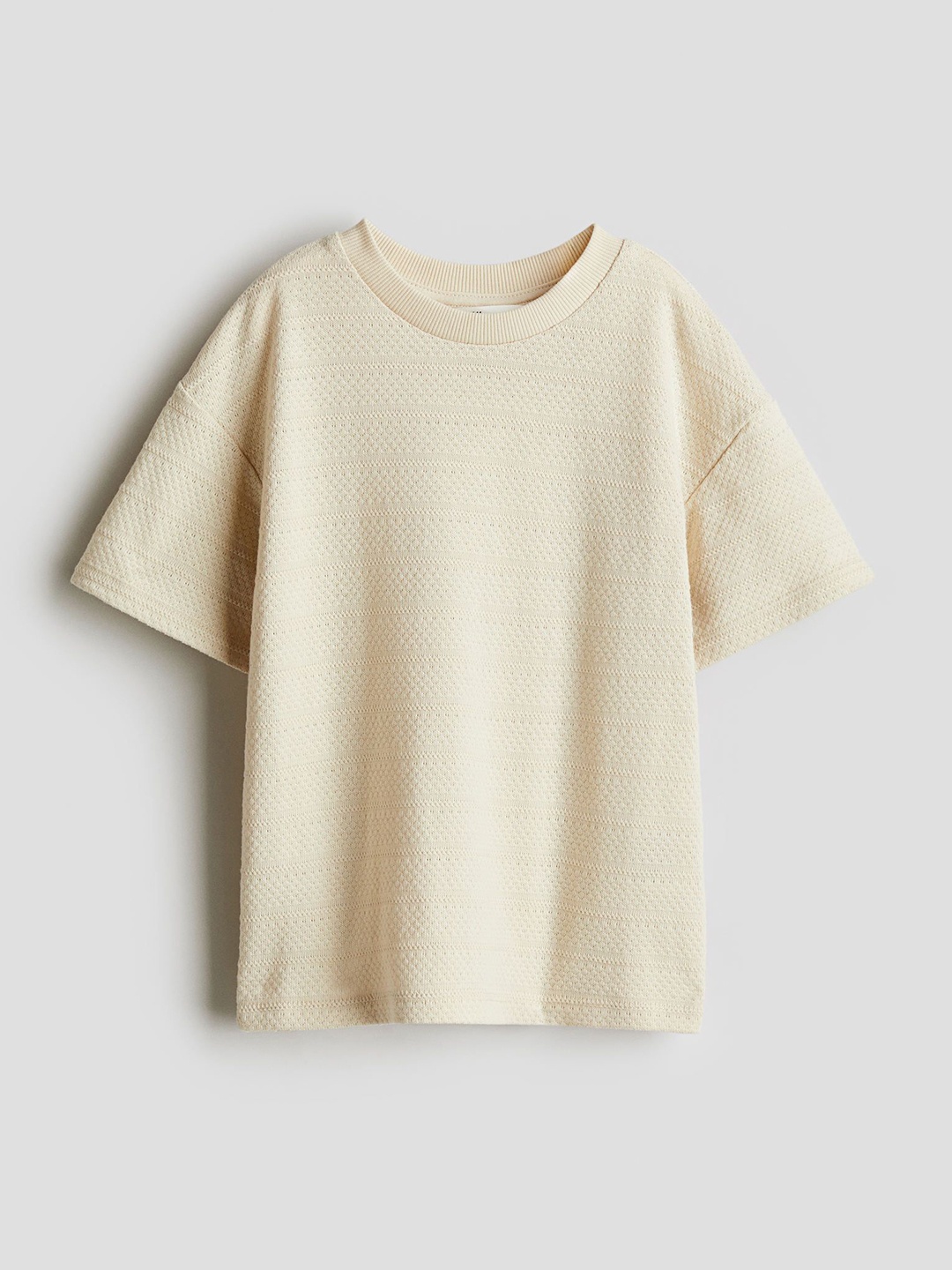 

H&M Boys Textured-Knit Tshirt, Beige