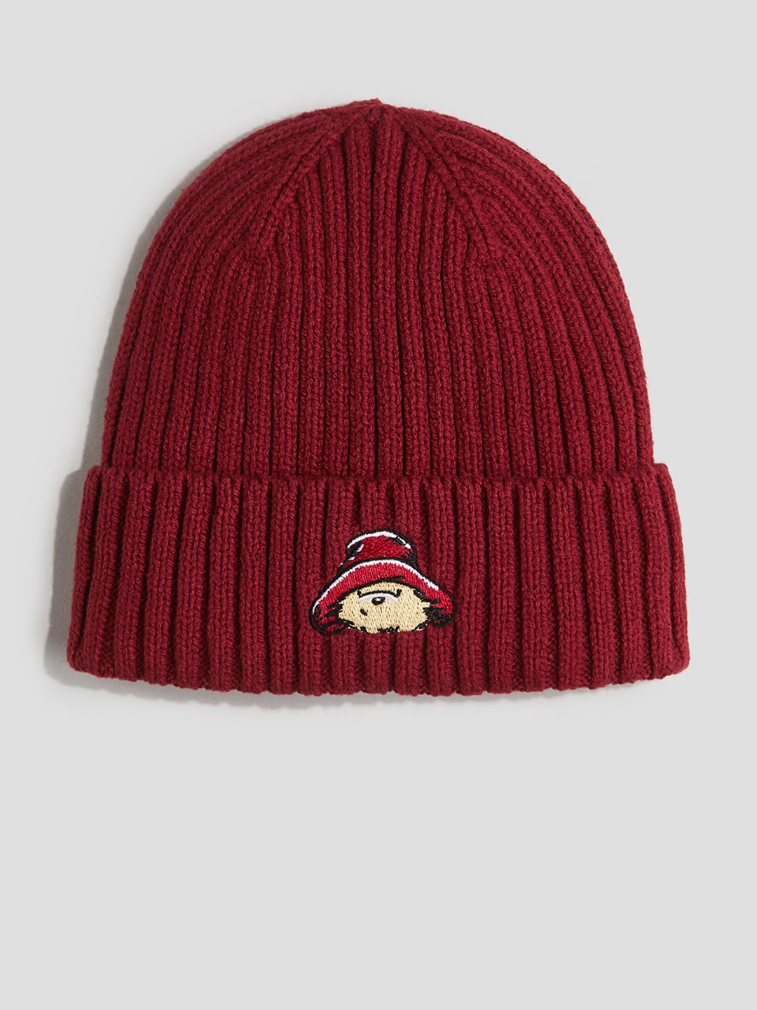 

H&M Embroidery-Detail Beanie, Red