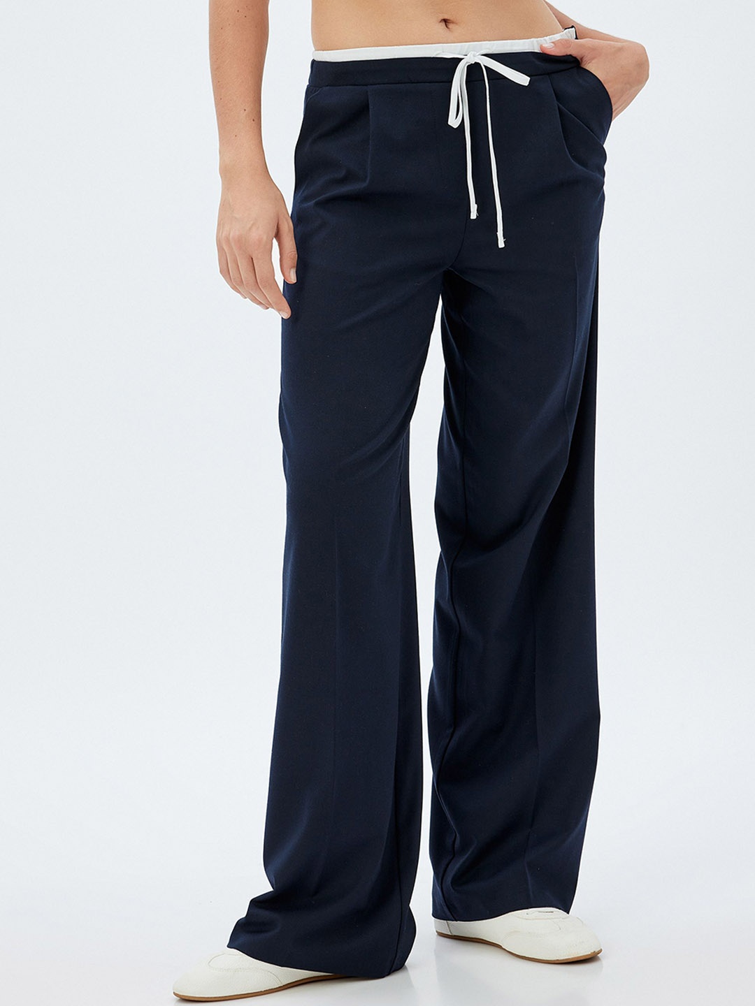 

Koton Women Trousers, Navy blue