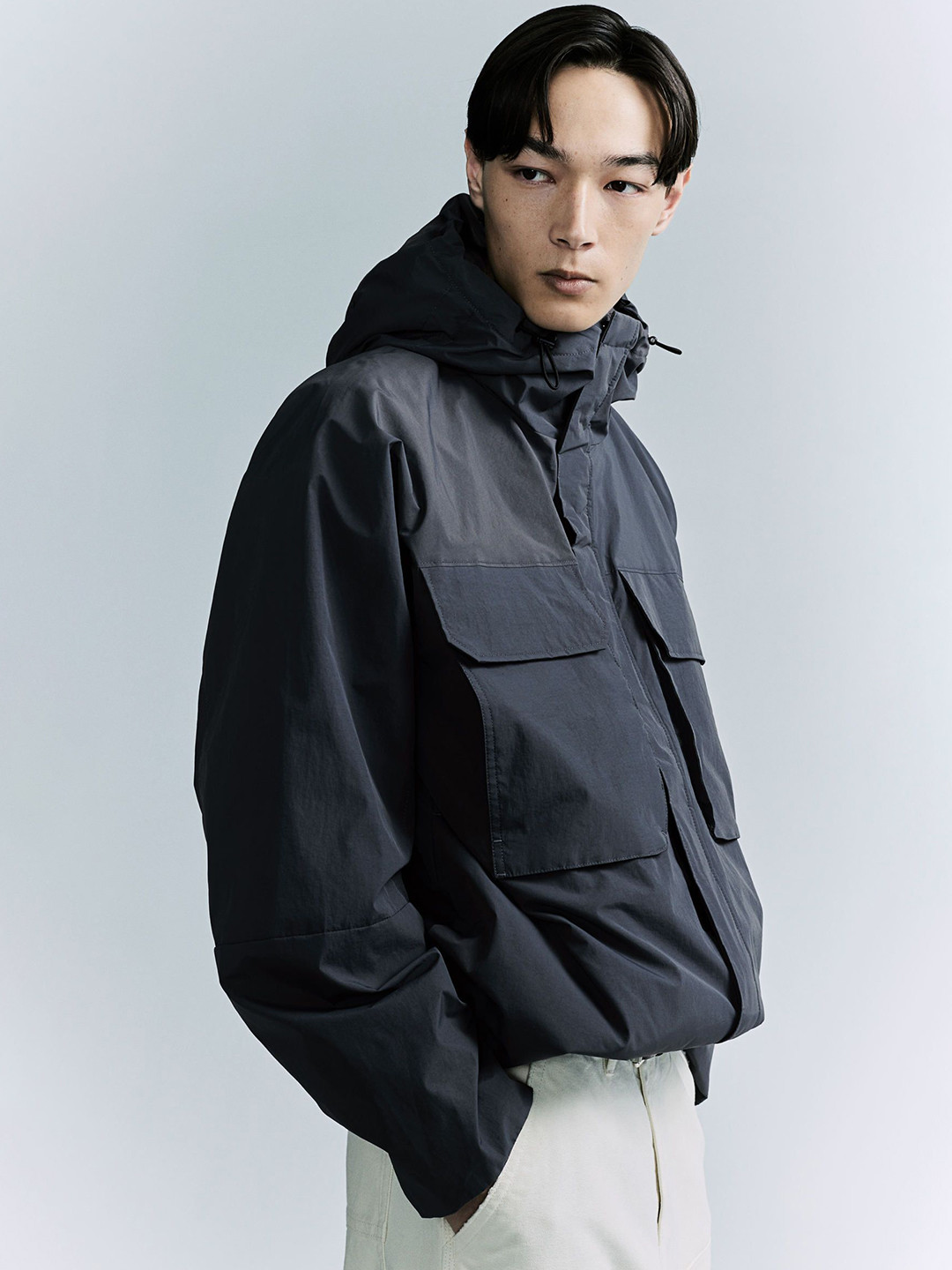 

H&M Loose Fit Water-Repellent Jacket, Grey