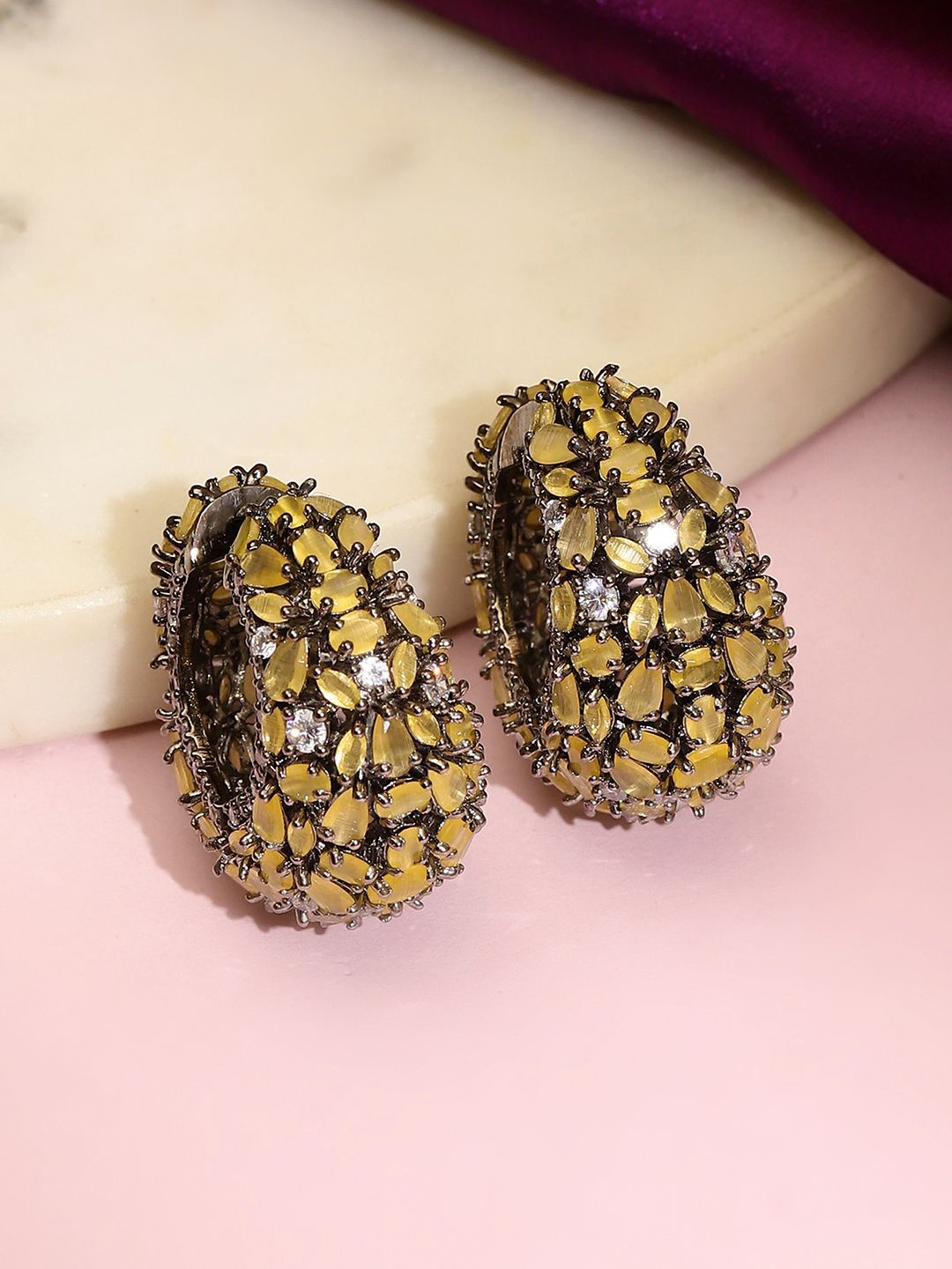 

RITU SINGH Contemporary Hoop Earrings, Yellow