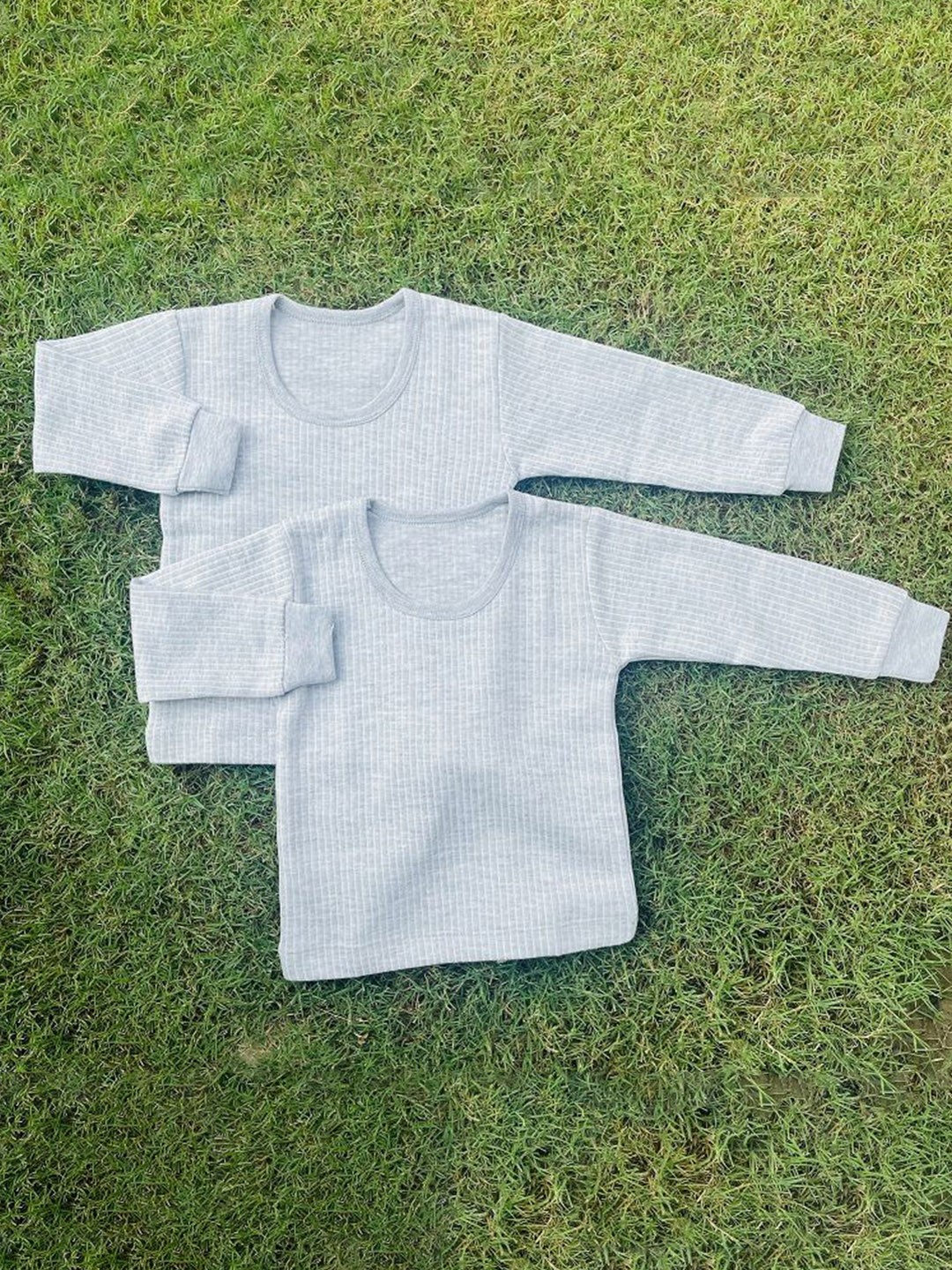 

BAESD Kids Pack Of 2 Organic Cotton Thermal Tops, Grey