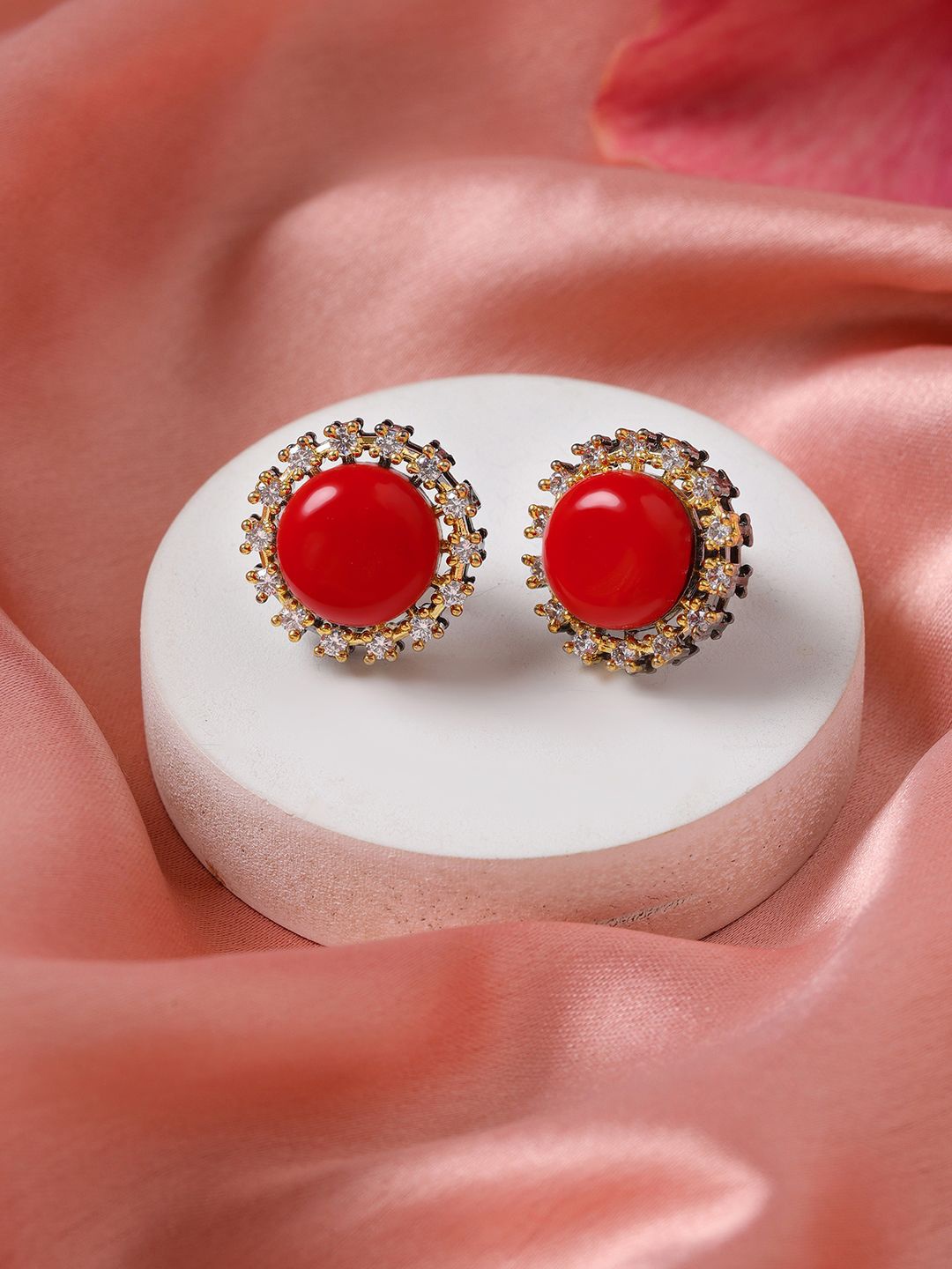 

RITU SINGH Contemporary Studs Earrings, Red