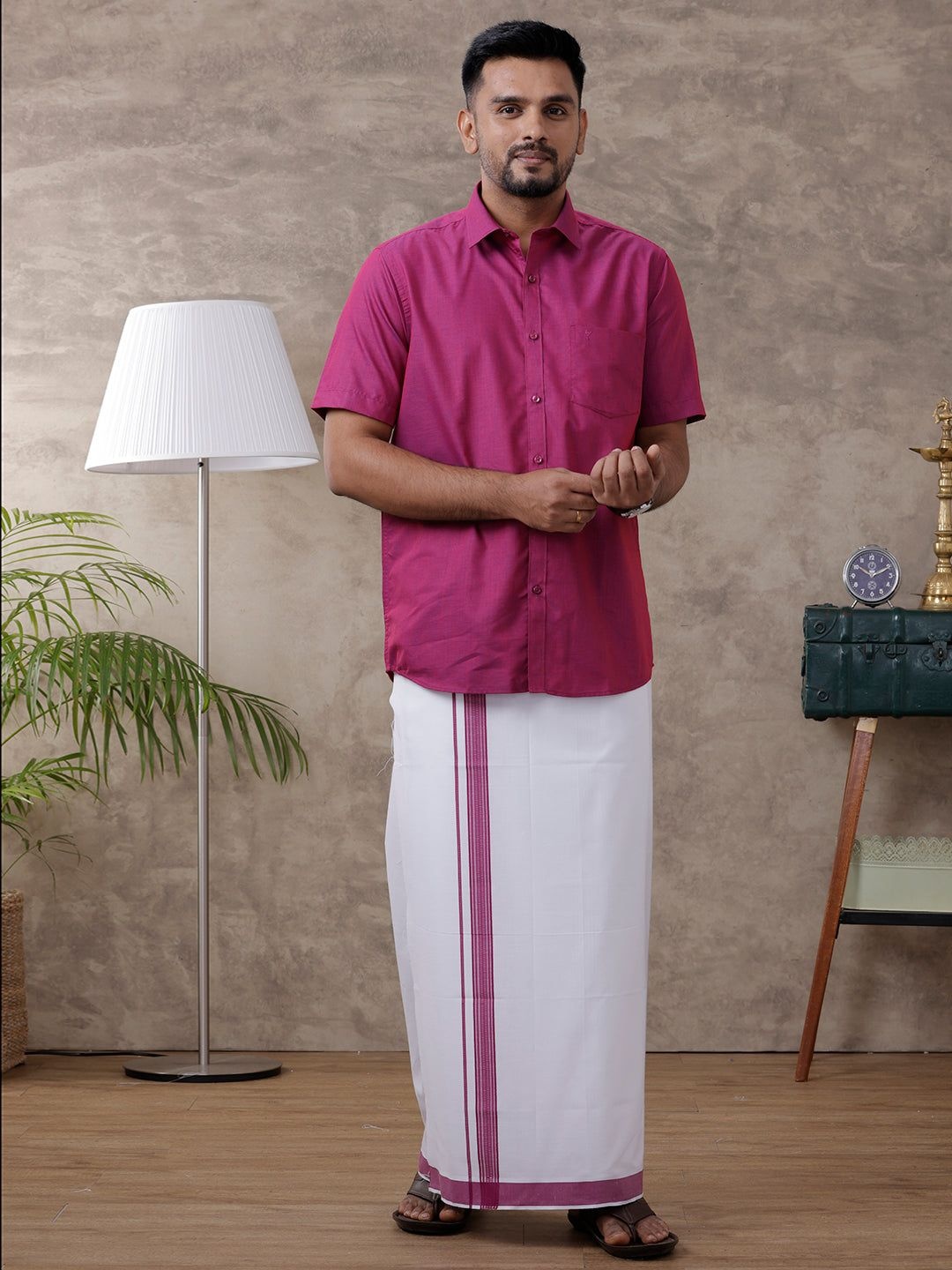 

Ramraj Men Shirt, Magenta