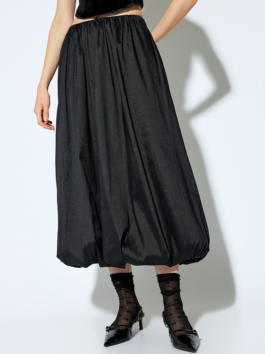 

Koton A-Line Midi Skirt, Black