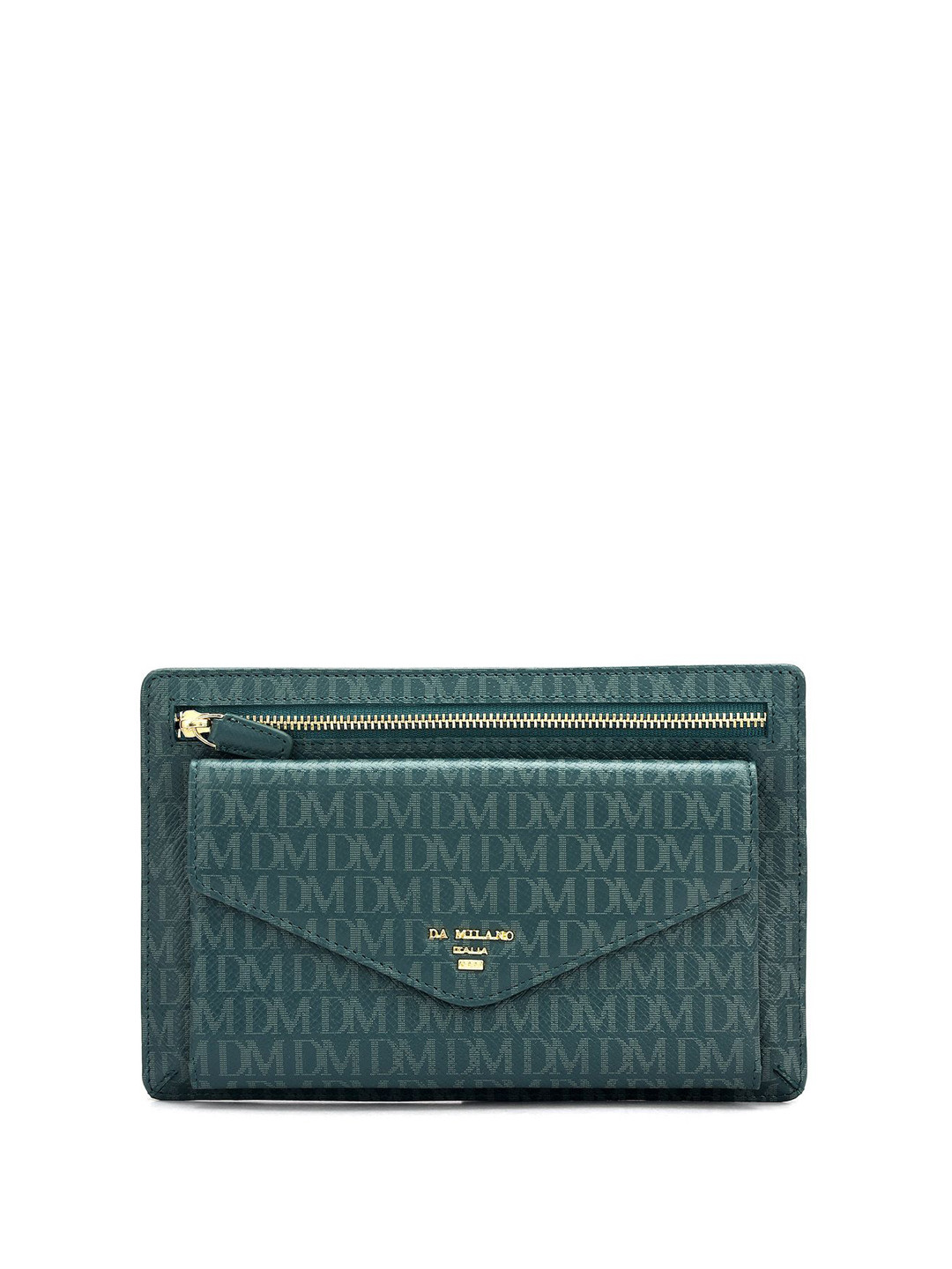 

Da Milano Textured Leather Structured Sling Bag with Quilted, Blue